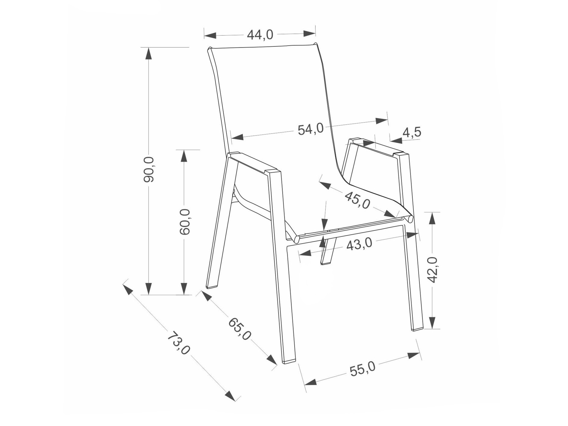 Silla para exterior Houston 2140 (Gris + Antracita)
