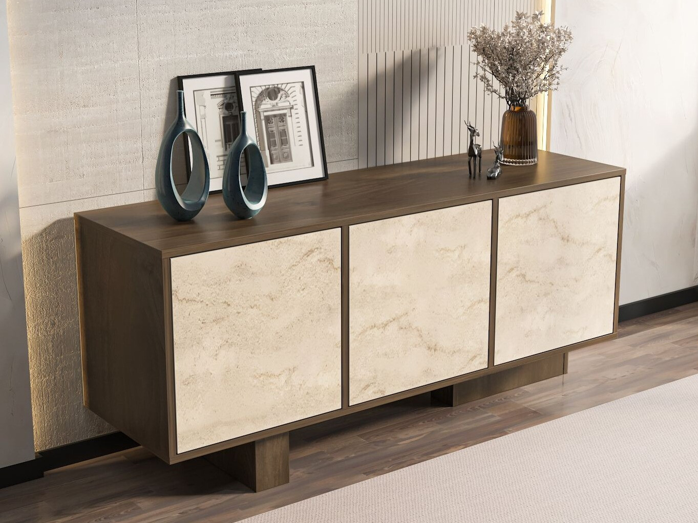 Aparador Kailua 2761 (Nogal + Claro Travertine)