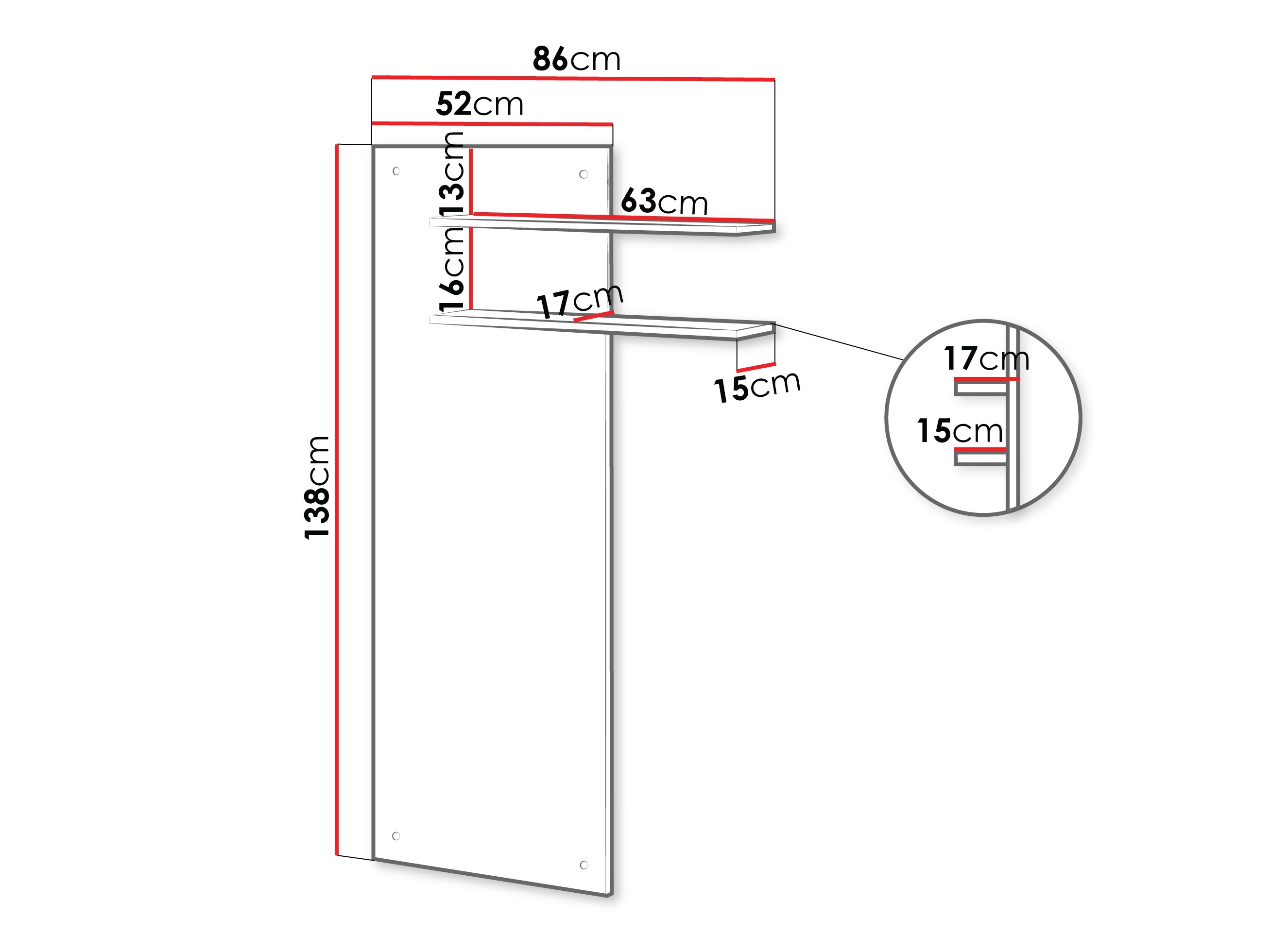 Estantería de pared Talsou 105