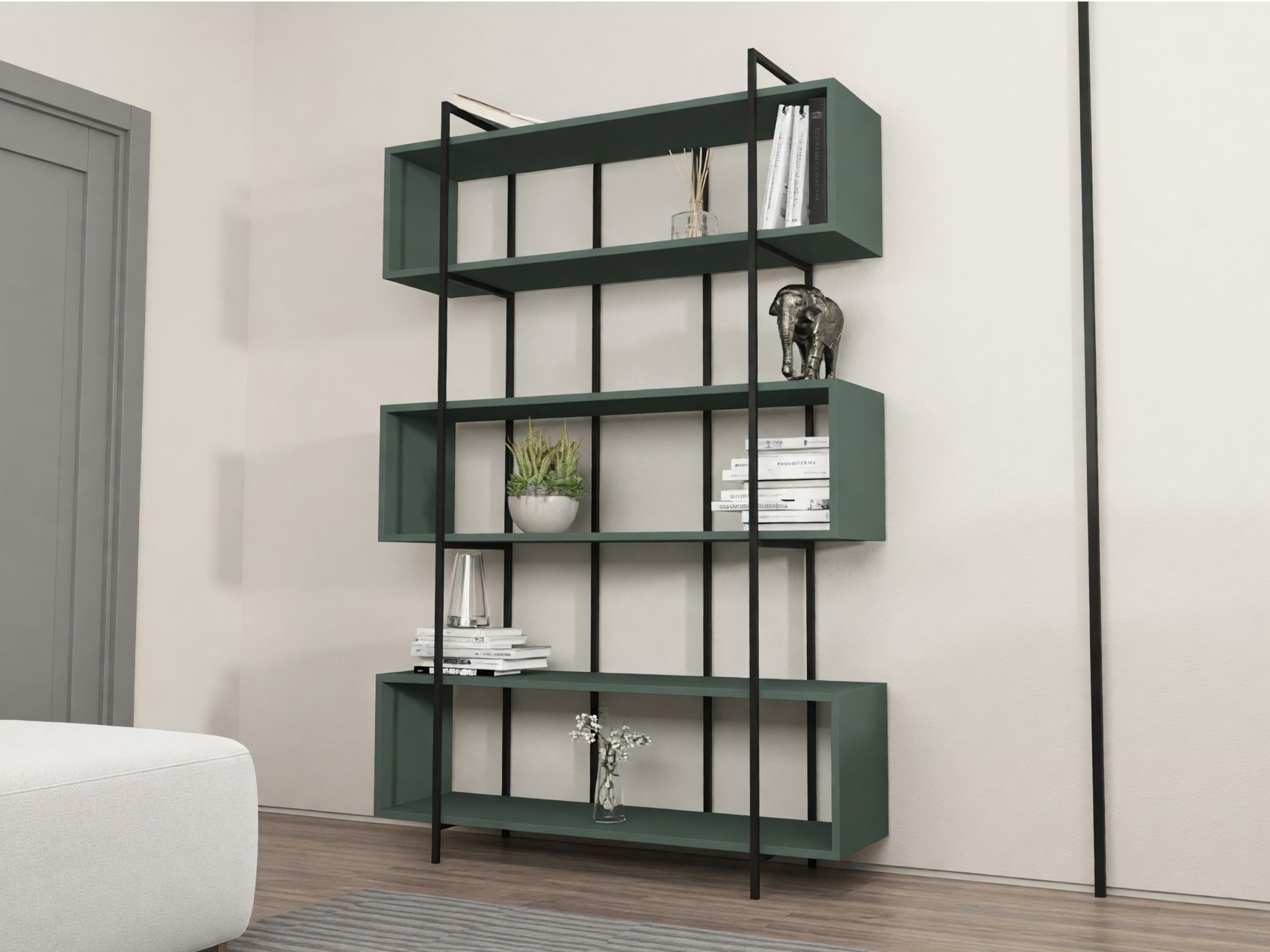 Estantería Kailua 2764 (Negro + Verde)
