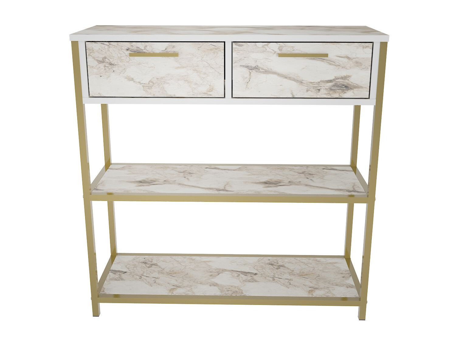 Consola Kailua 2765 (Dorado + Mármol marrón)