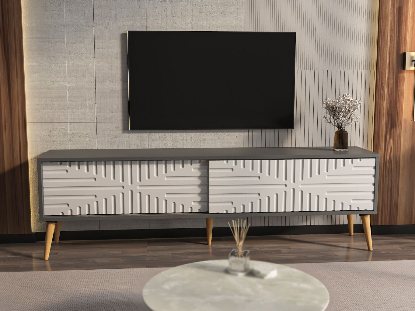 Mueble TV Kailua 2771 (Blanco + Antracita)