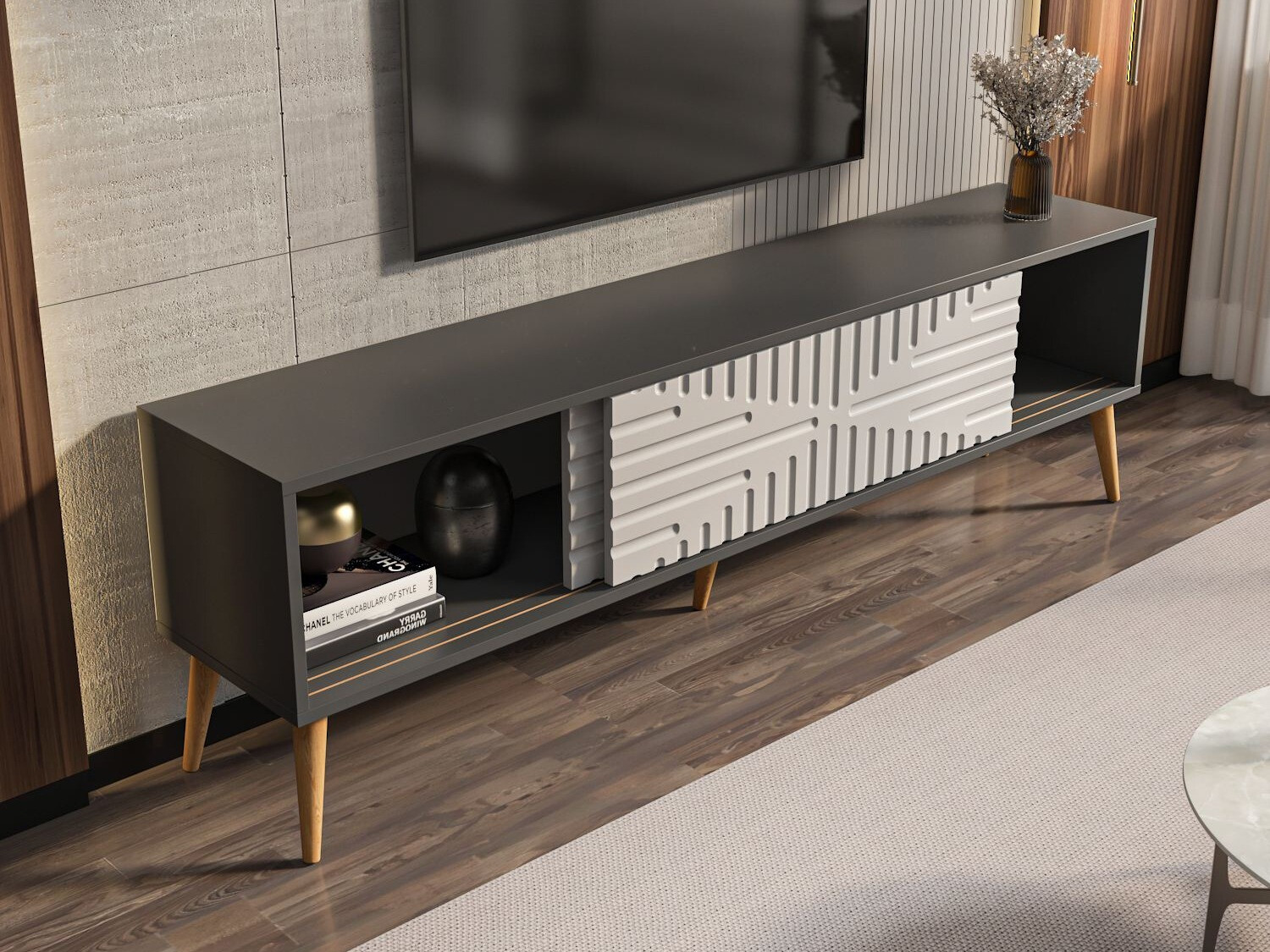 Mueble TV Kailua 2771 (Blanco + Antracita)