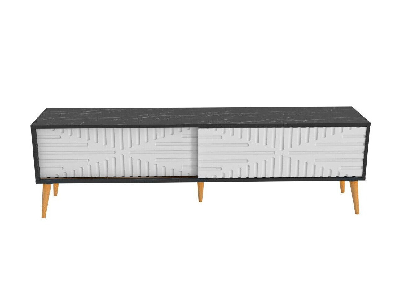 Mueble TV Kailua 2771 (Blanco + Mármol negro)