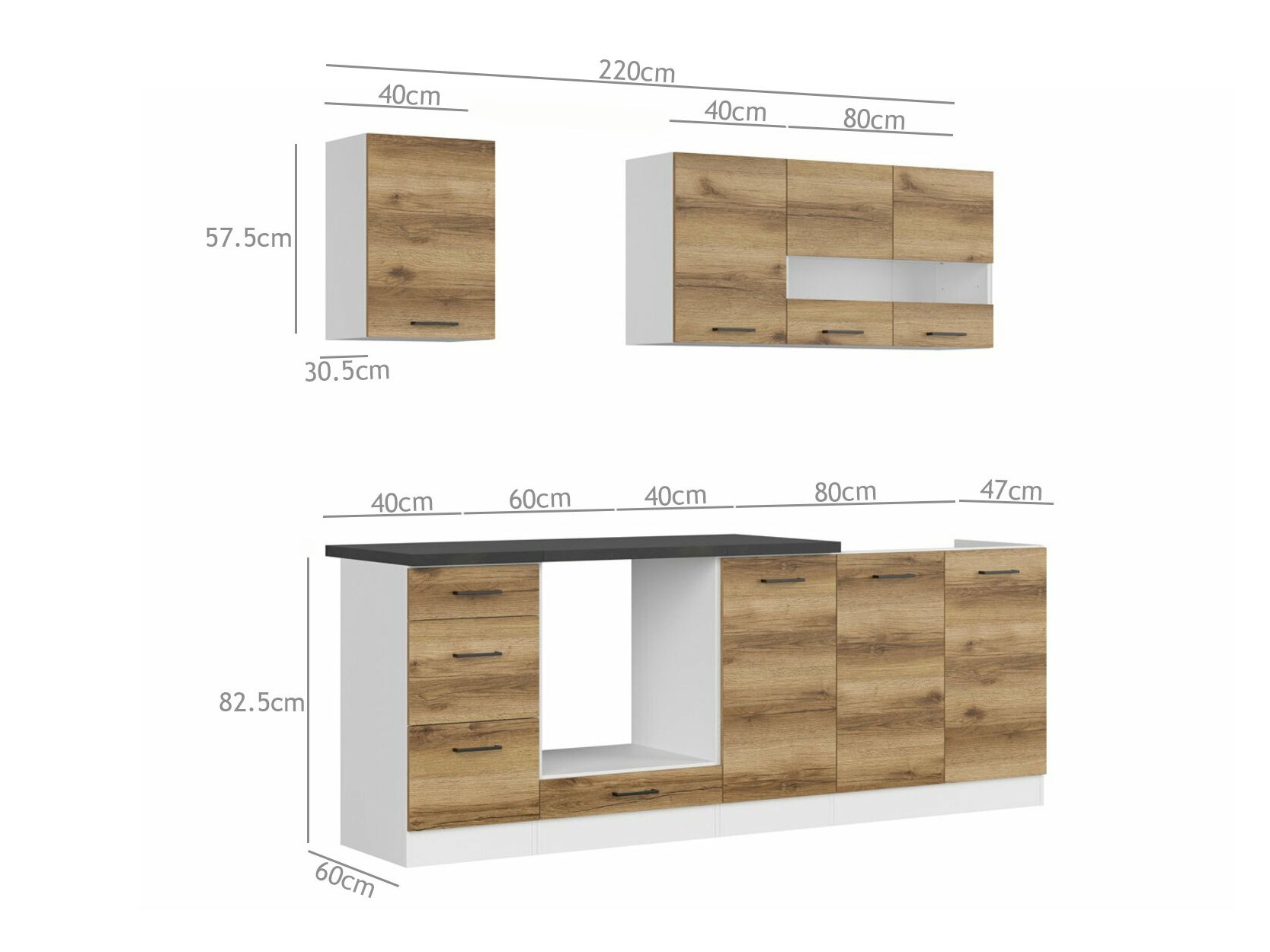 Conjunto de cocina modular Dela 114