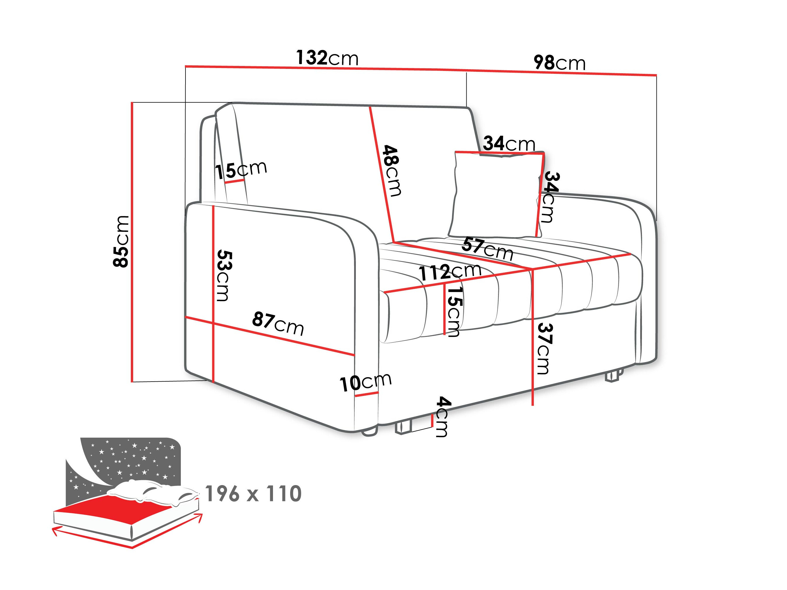 Sofá cama Columbus 259 (Polo 872)