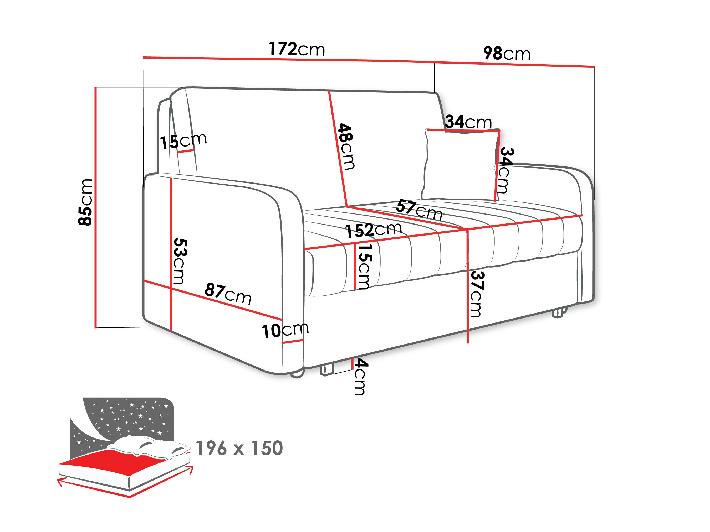 Sofá cama Columbus 261 (Polo 872)