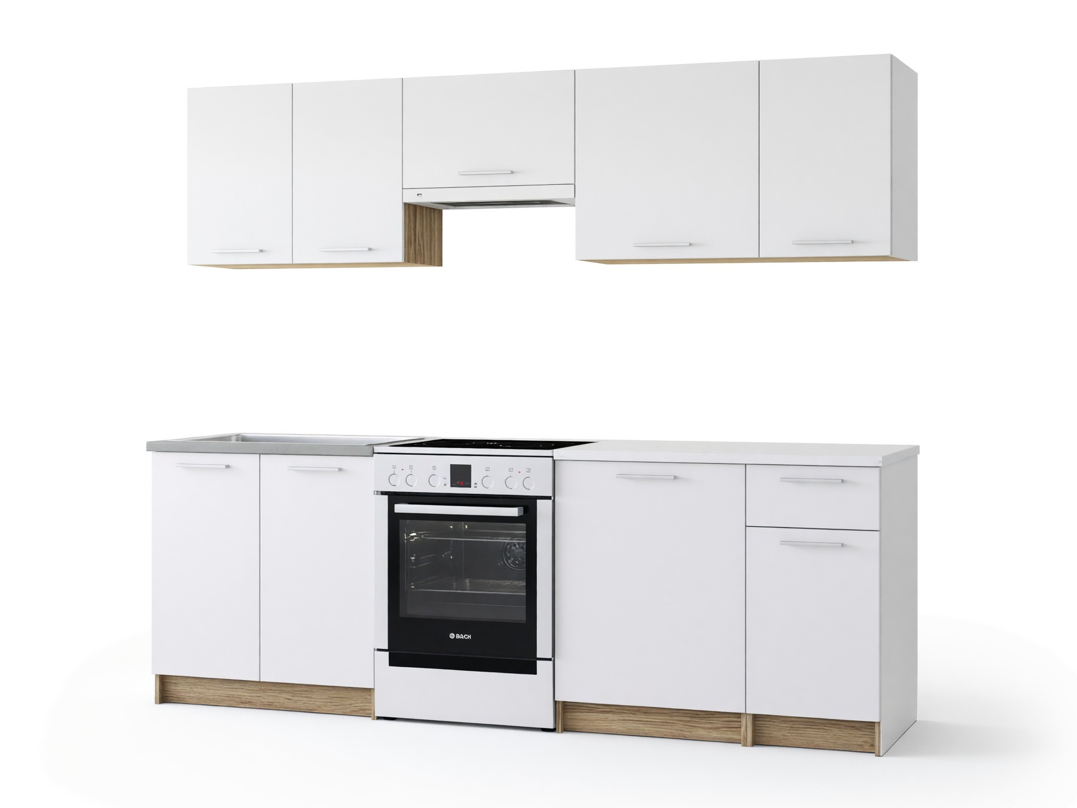 Conjunto de cocina Houston 856 (Blanco + Roble Sonoma)