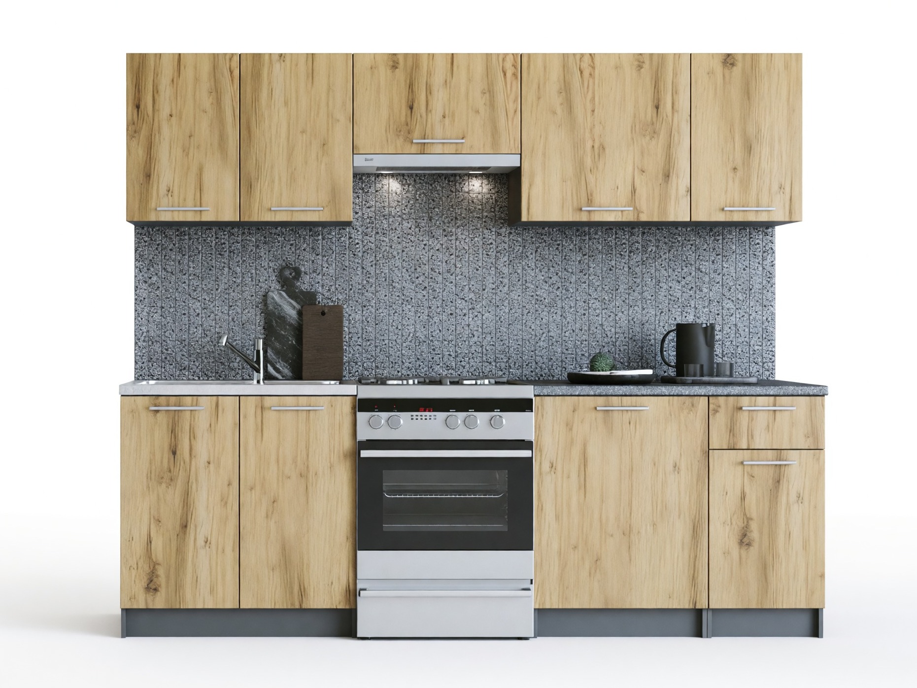 Conjunto de cocina Houston 856 (Roble wotan + Antracita)