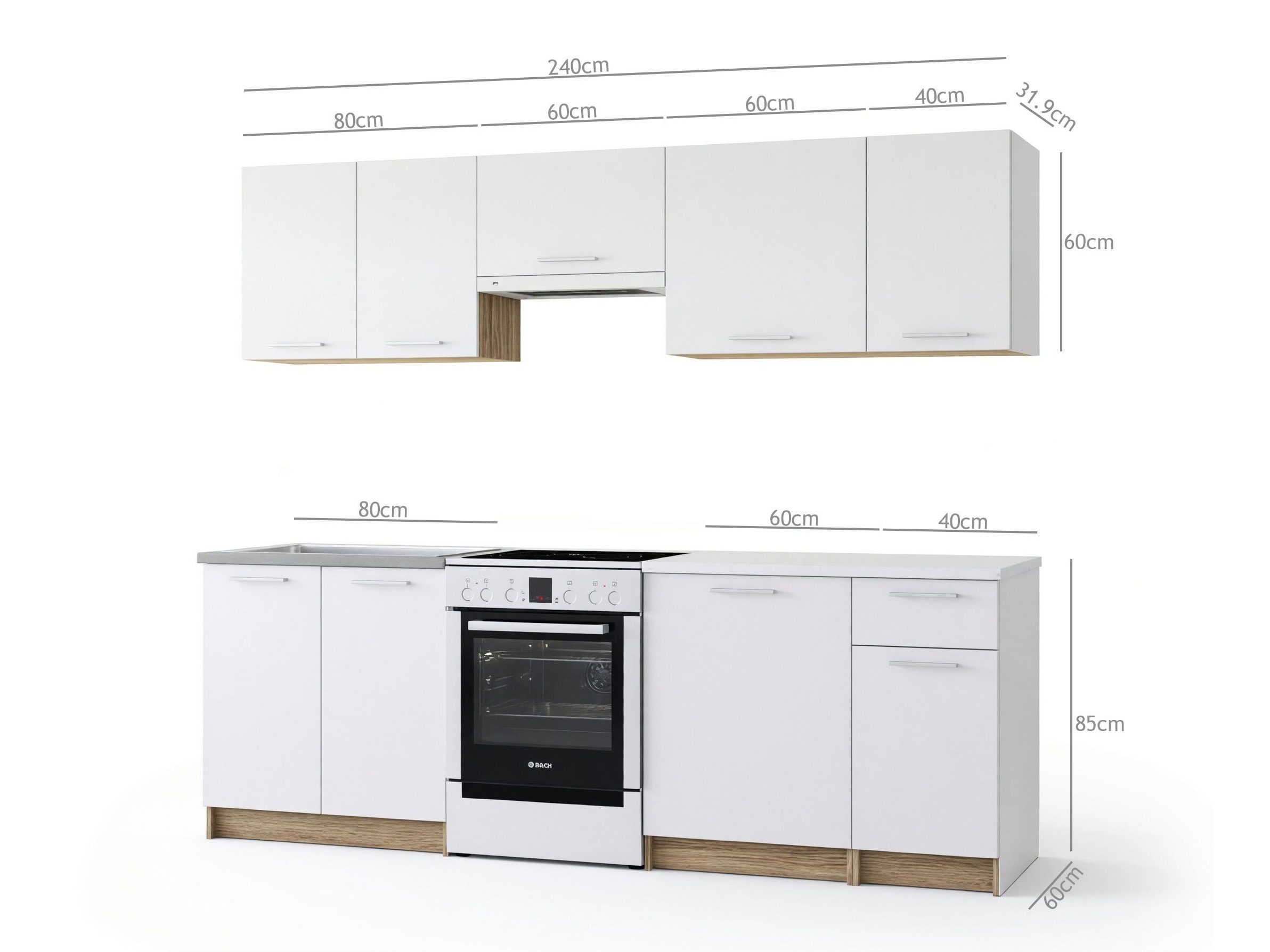 Conjunto de cocina Houston 856 (Antracita + Craft roble)