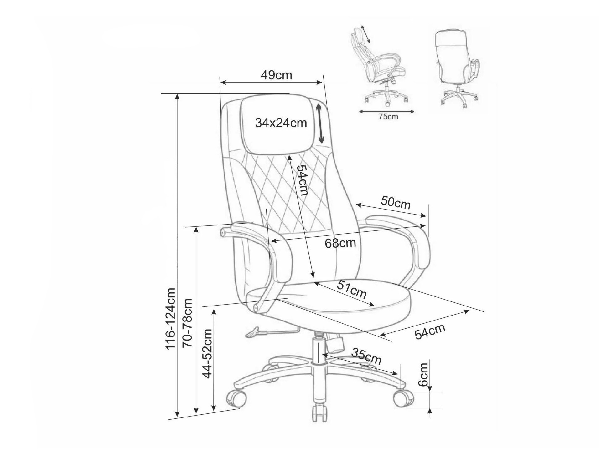 Silla de oficina Detroit 970 (Negro)