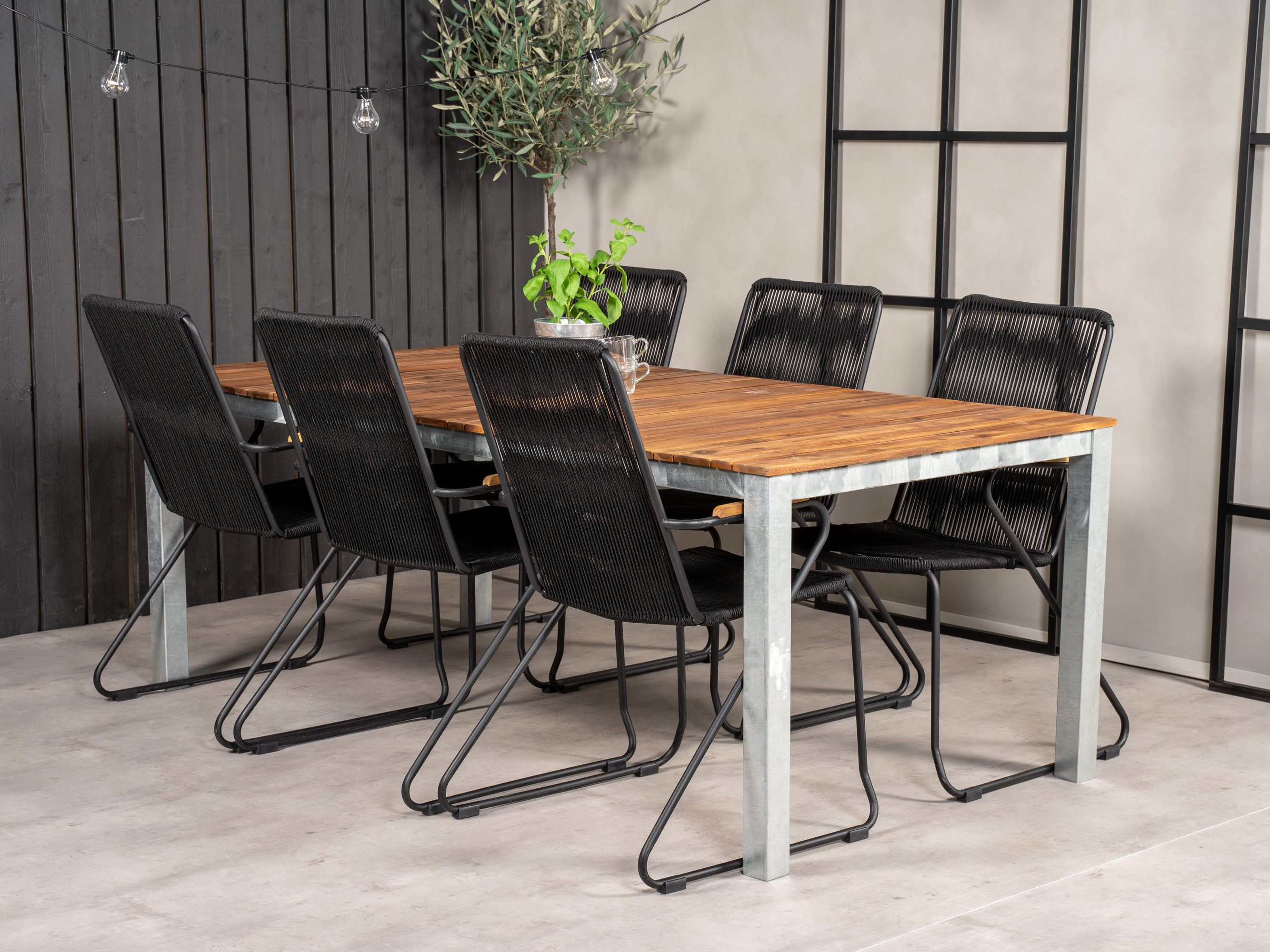 Conjunto de mesa y sillas Dallas 5320 (Negro)