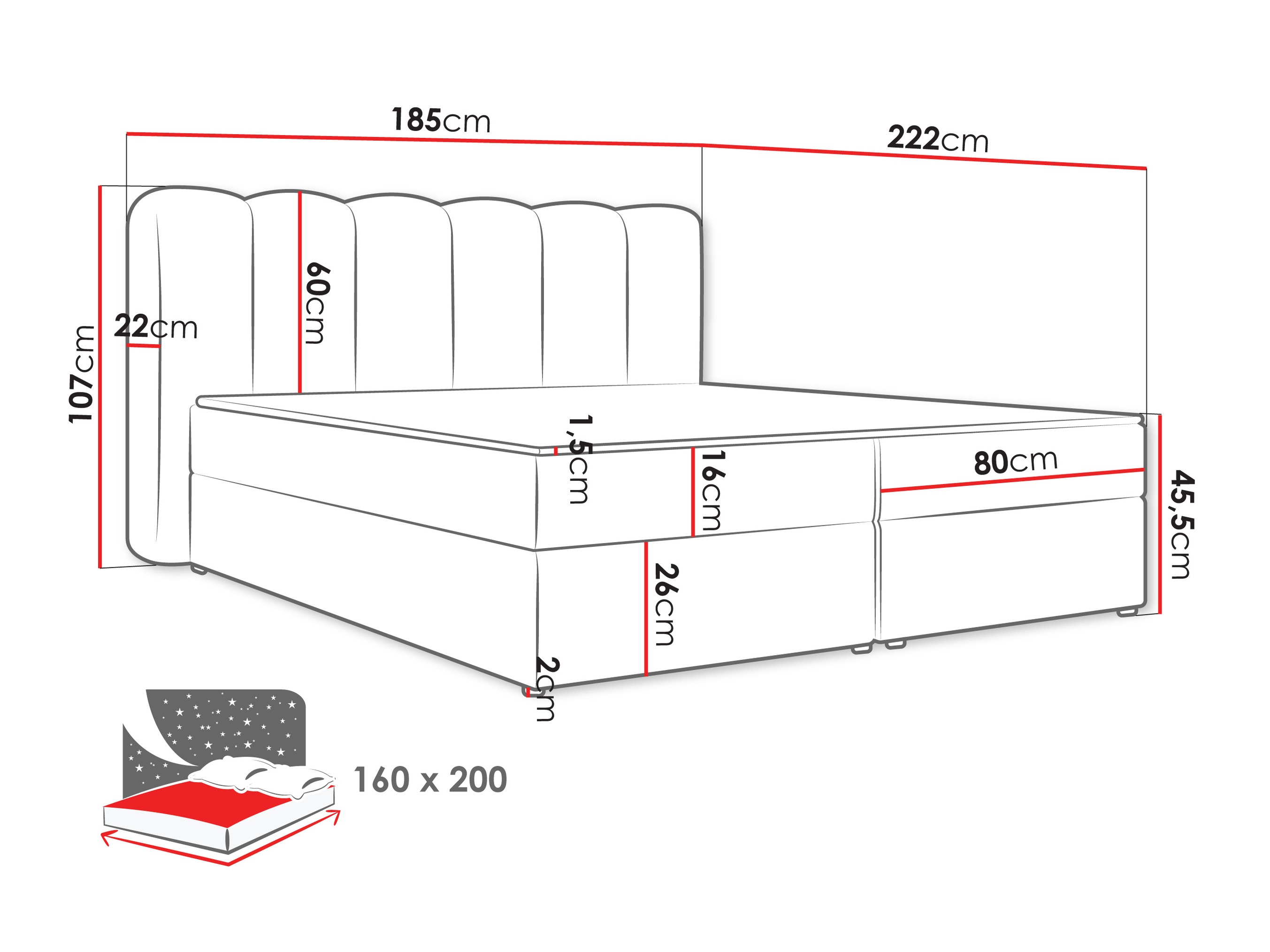 Cama continental Stonecrest 112 (Lambi 03)