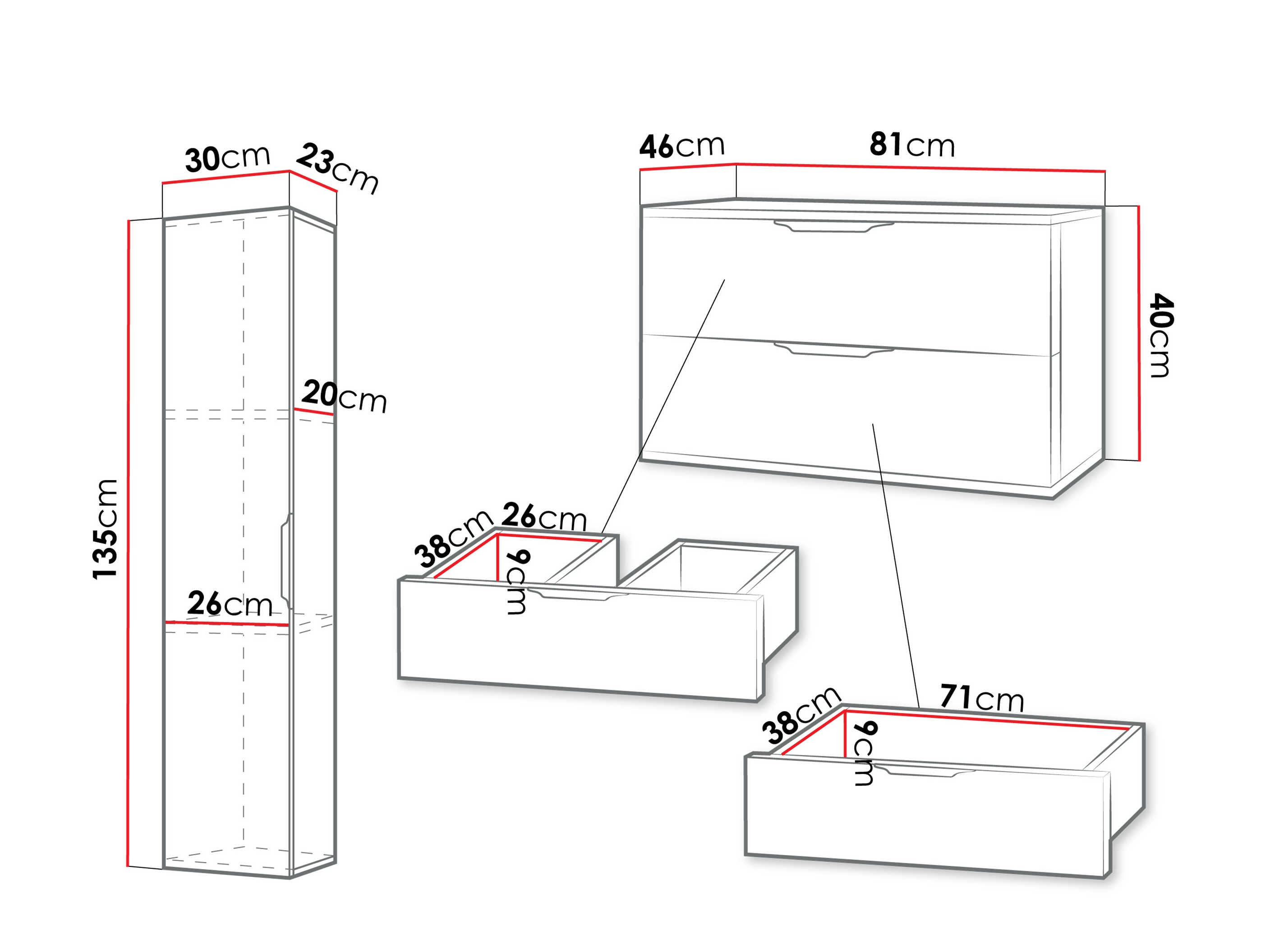 Conjunto de mueble de baño Comfivo Unitas III