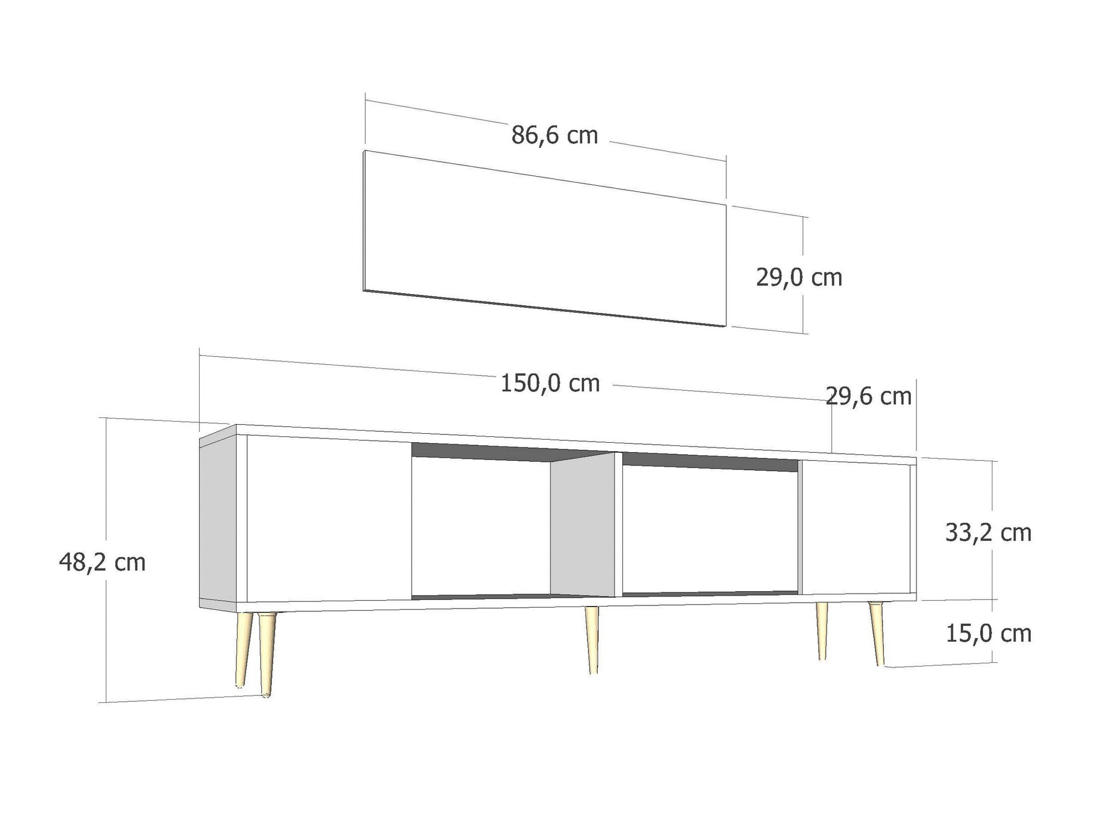 Mueble TV Asheboro 200 (Antracita)