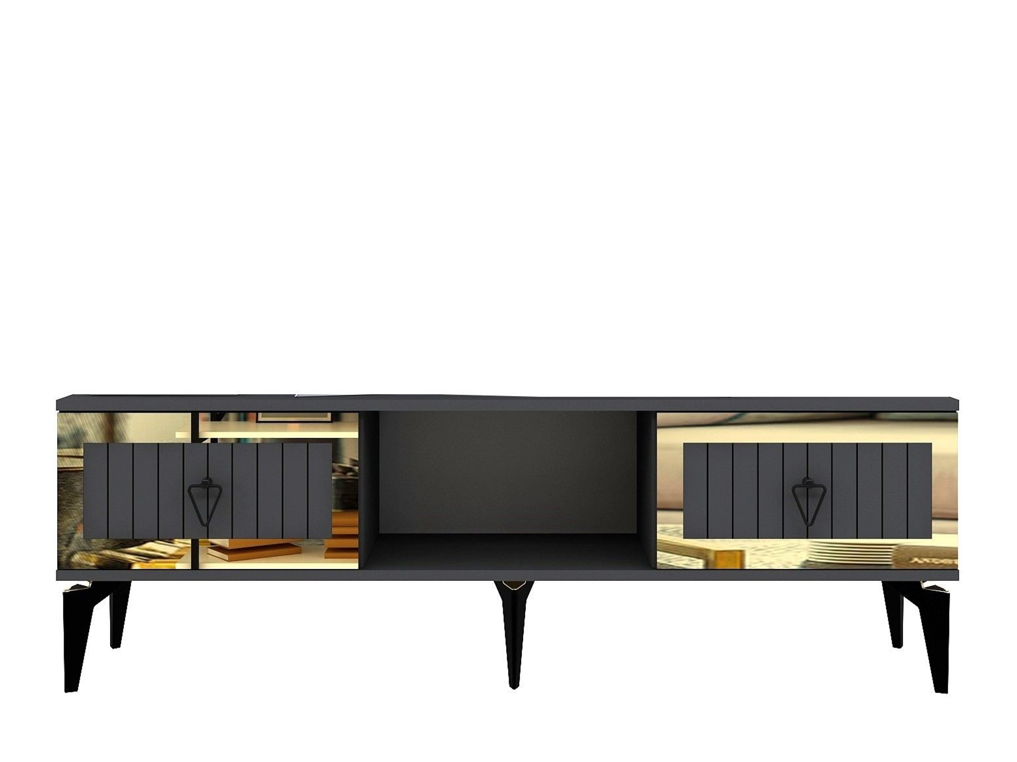 Mueble TV Asheboro 201 (Antracita + Dorado)