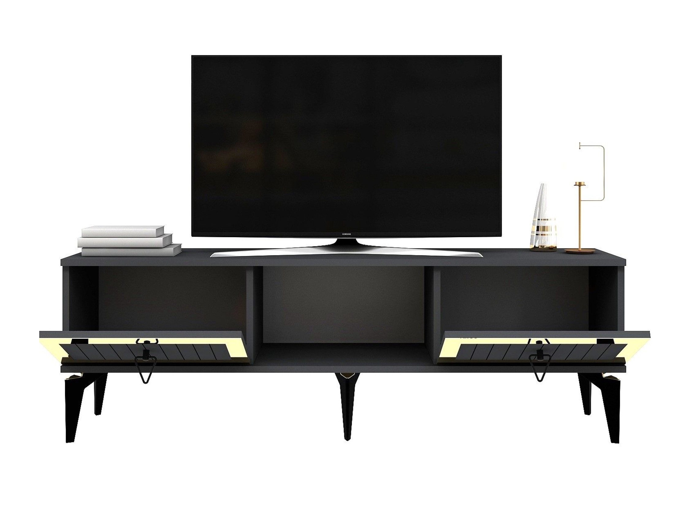 Mueble TV Asheboro 201 (Antracita + Dorado)