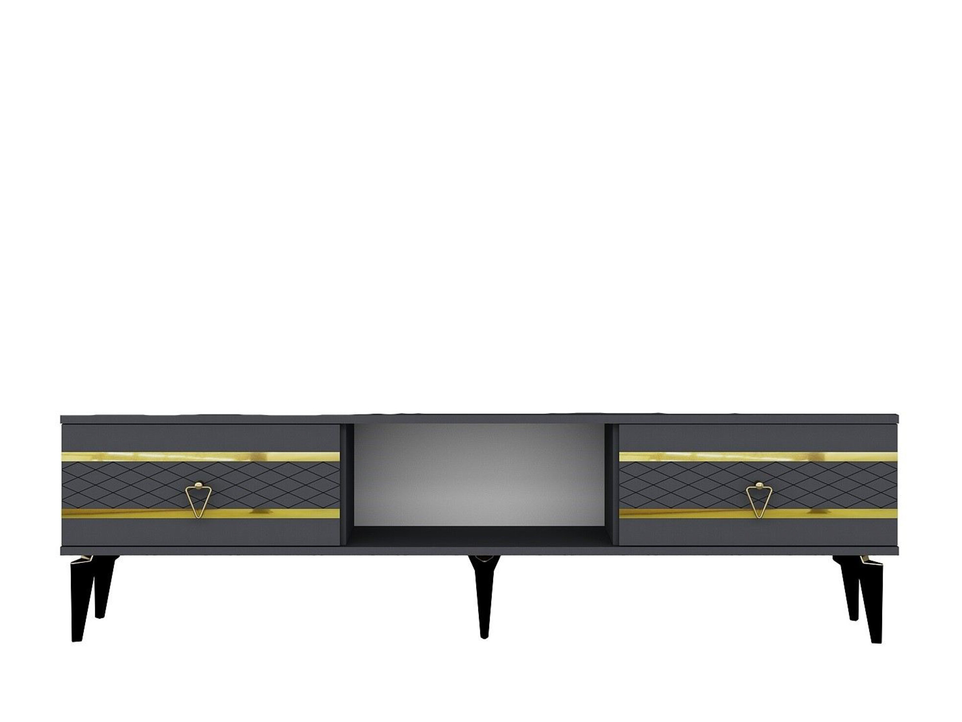 Mueble TV Asheboro 202 (Antracita + Dorado)