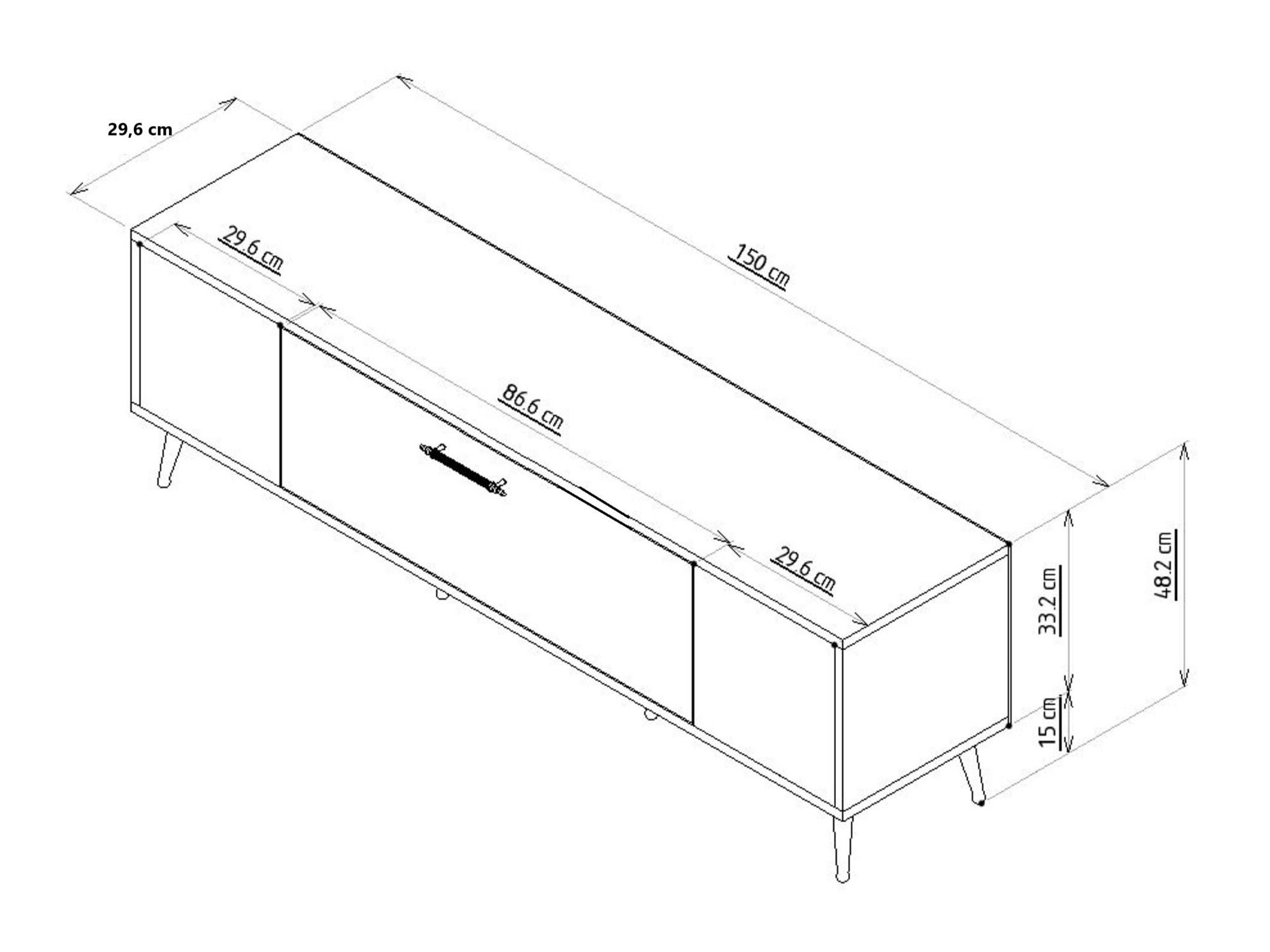 Mueble TV Asheboro 206 (Antracita)