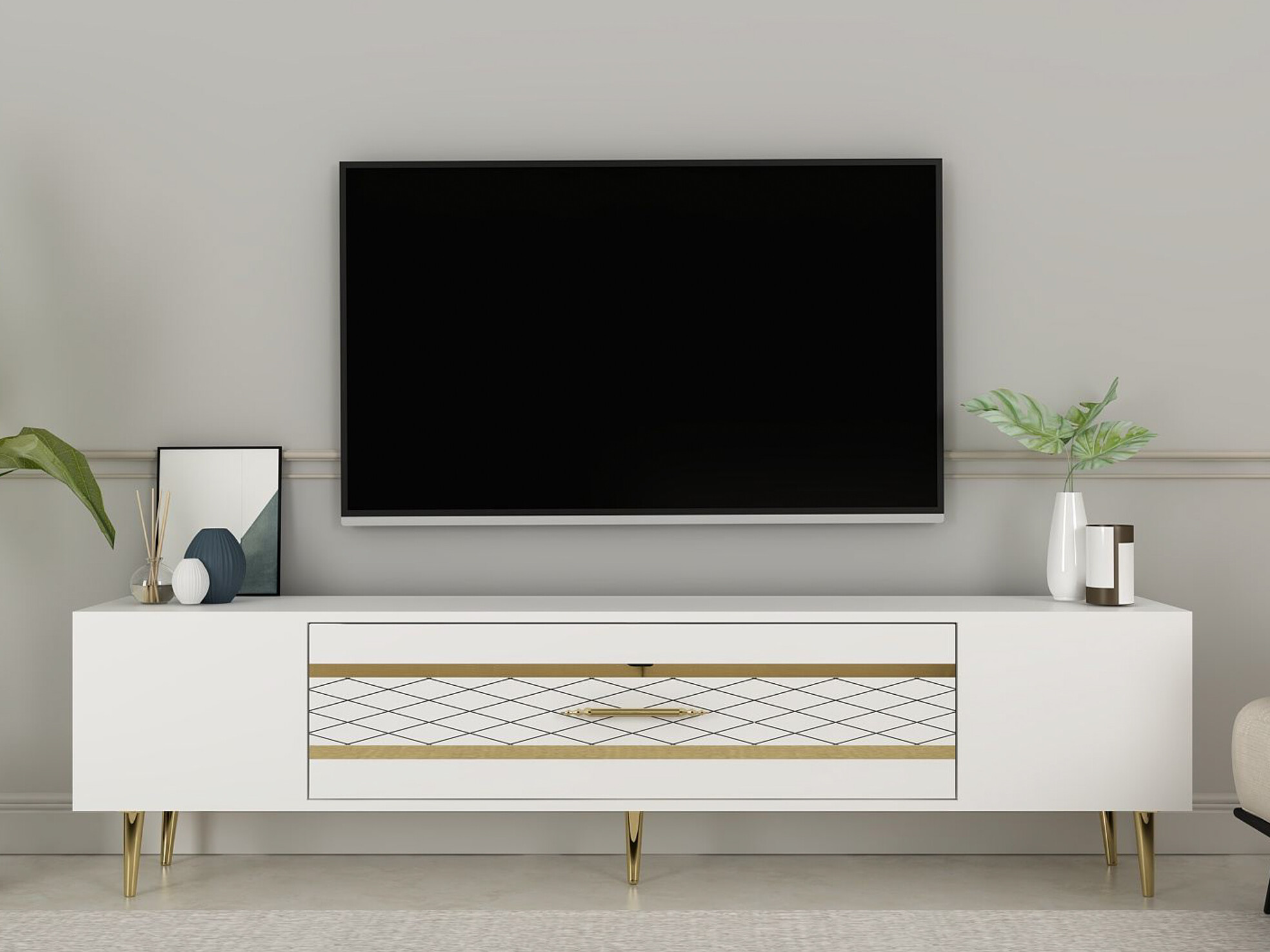 Mueble TV Asheboro 207 (Blanco)