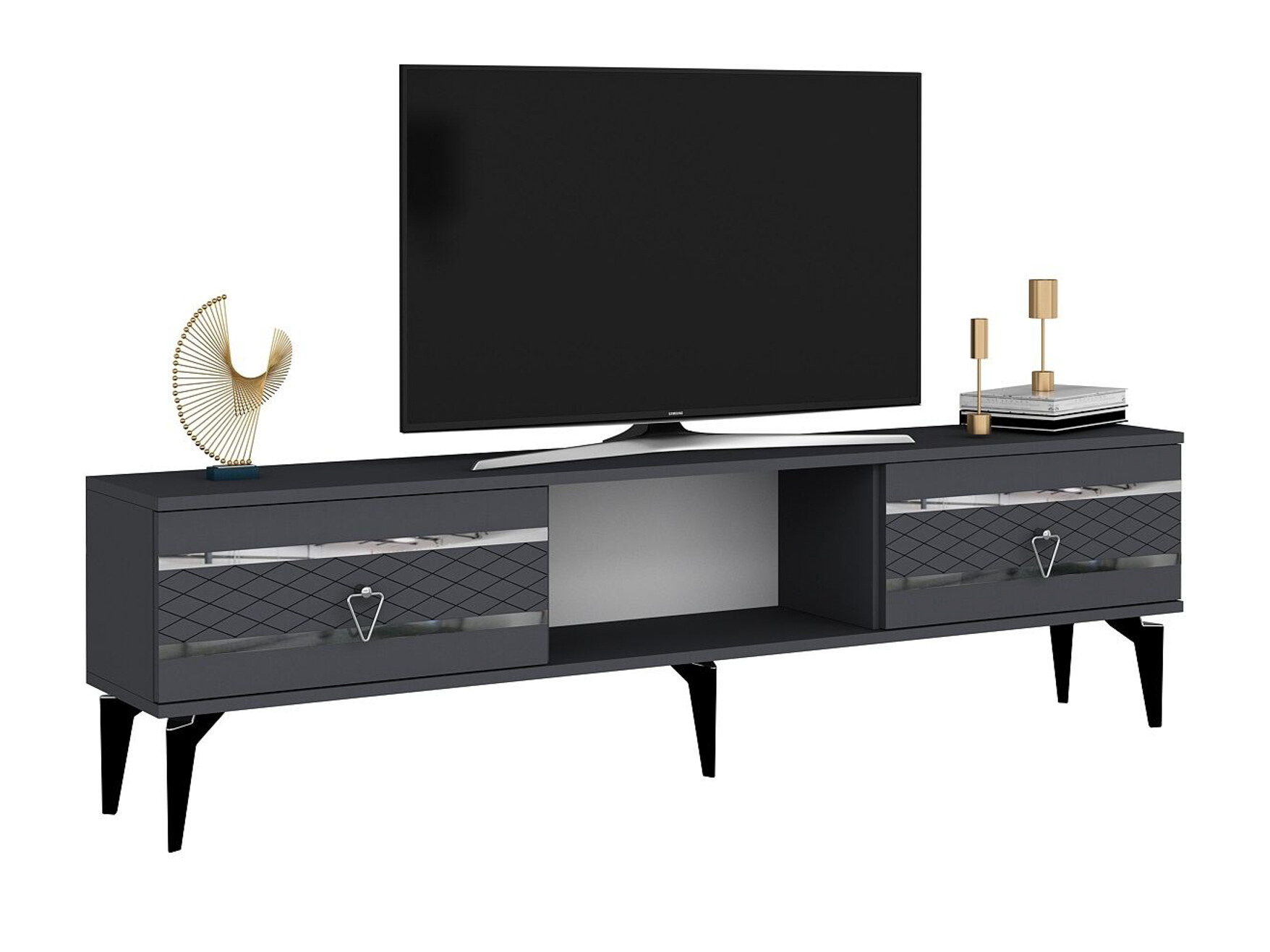 Mueble TV Asheboro 202 (Antracita + Plata)