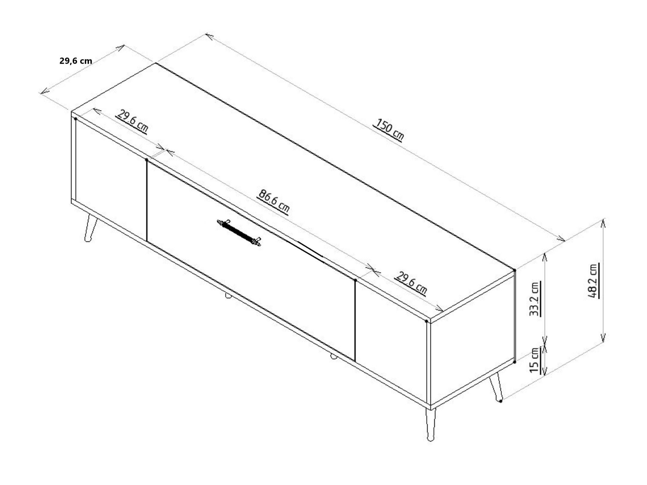 Mueble TV Asheboro 208 (Antracita)