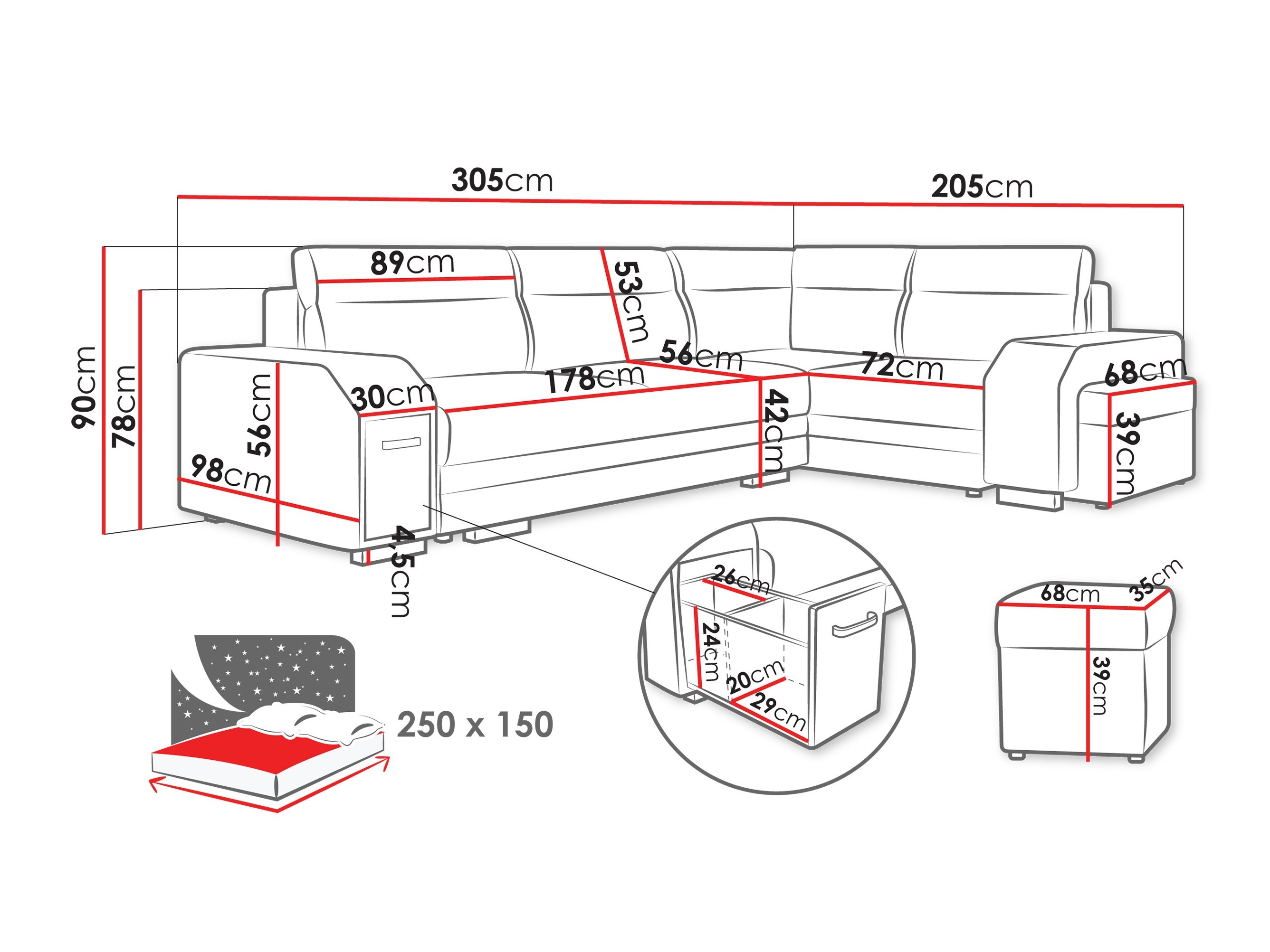 Sofá rinconero Kingsport 117 (Nazar 225.02 + Nazar 225.01)
