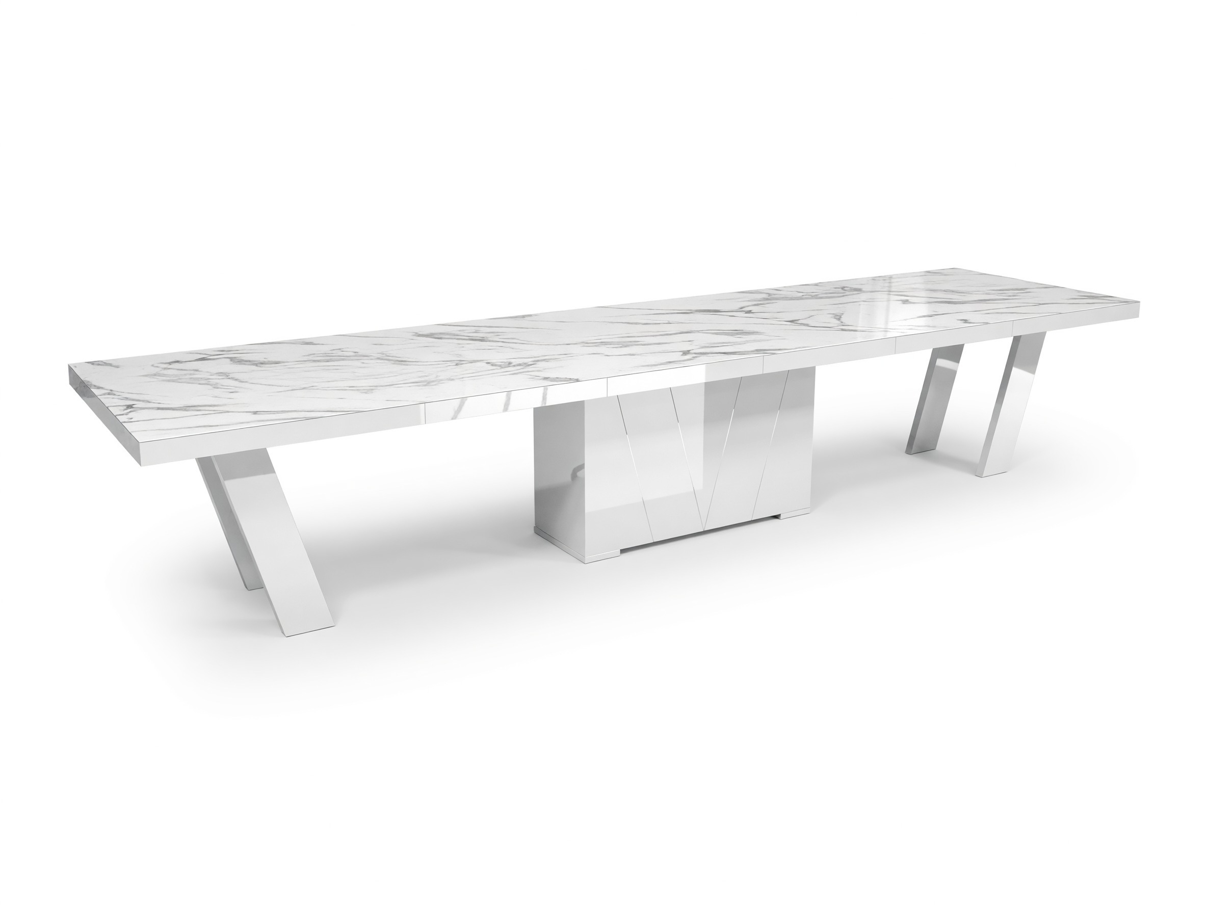 Mesa Hoboken 101 (Mármol blanco + Blanco brillante)