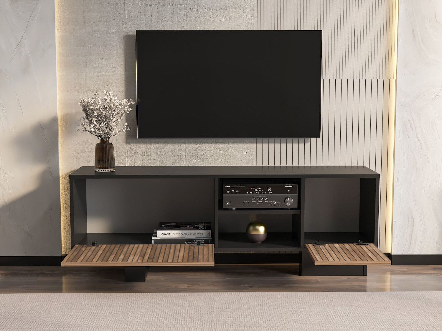 Mueble TV Asheboro 211 (Negro + Marrón)