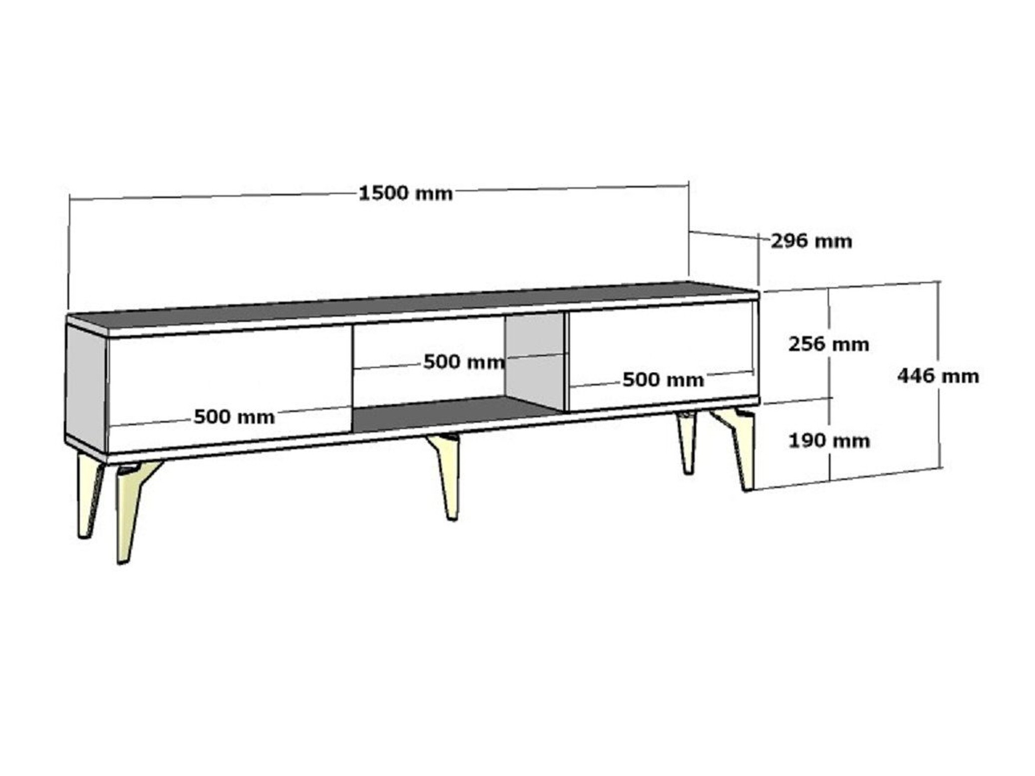 Mueble TV Asheboro 201 (Antracita + Dorado)