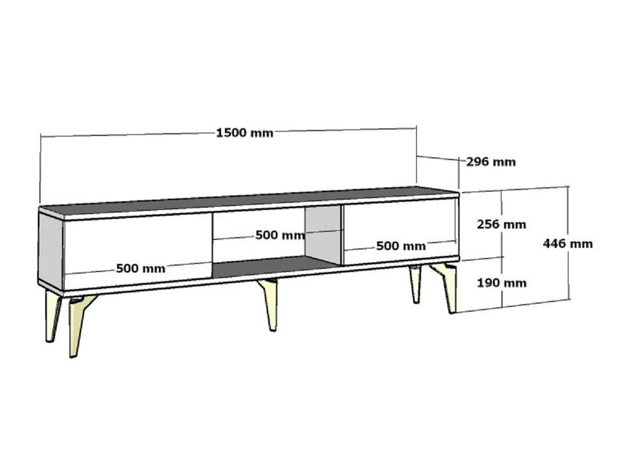 Mueble TV Asheboro 202 (Antracita + Dorado)