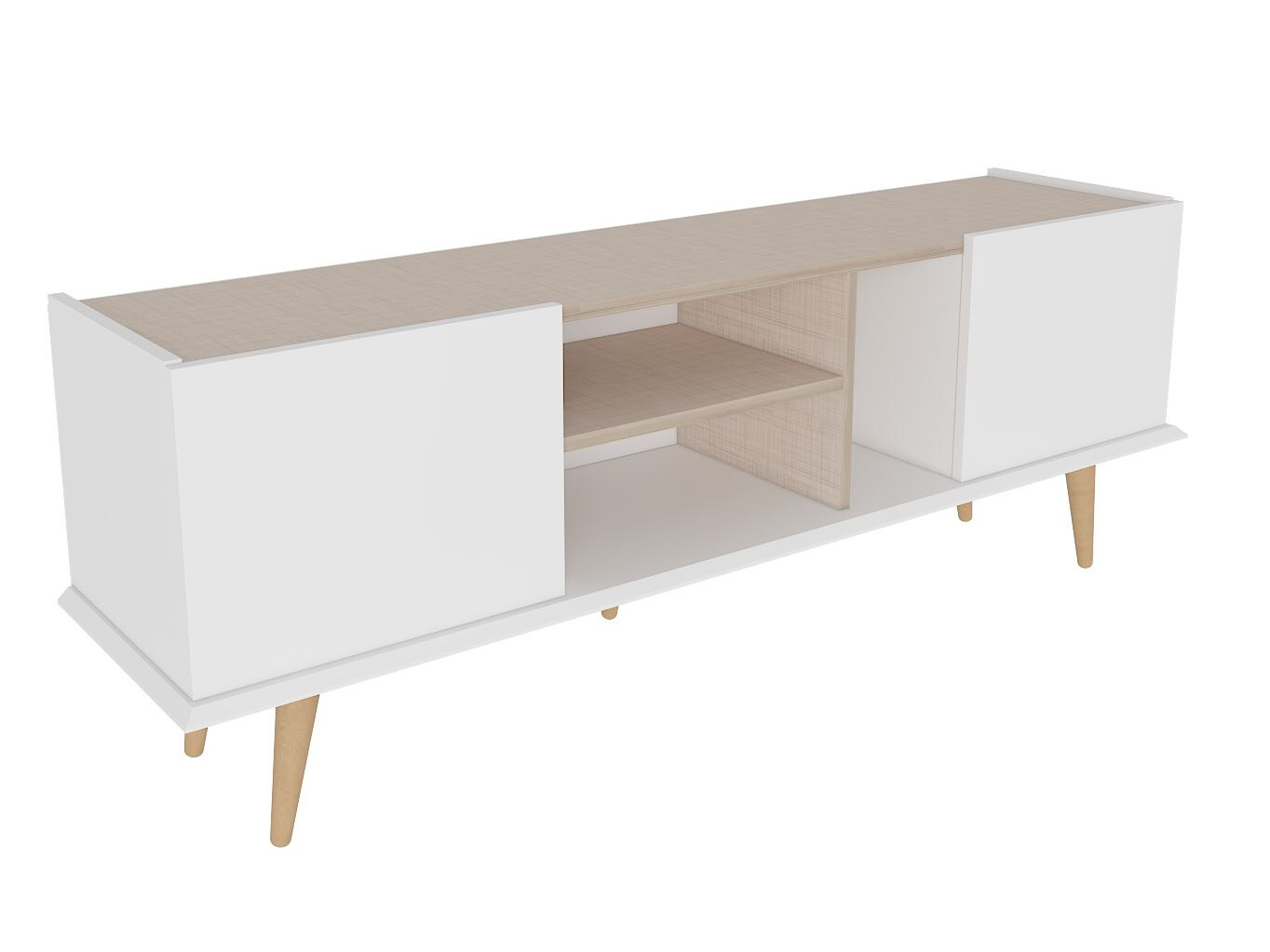Mueble TV Asheboro 214 (Blanco + Beige)