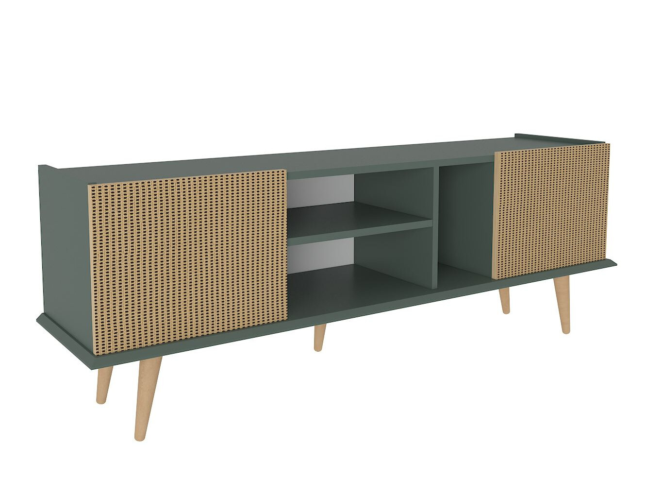 Mueble TV Asheboro 214 (Verde + Patrón de ratán)