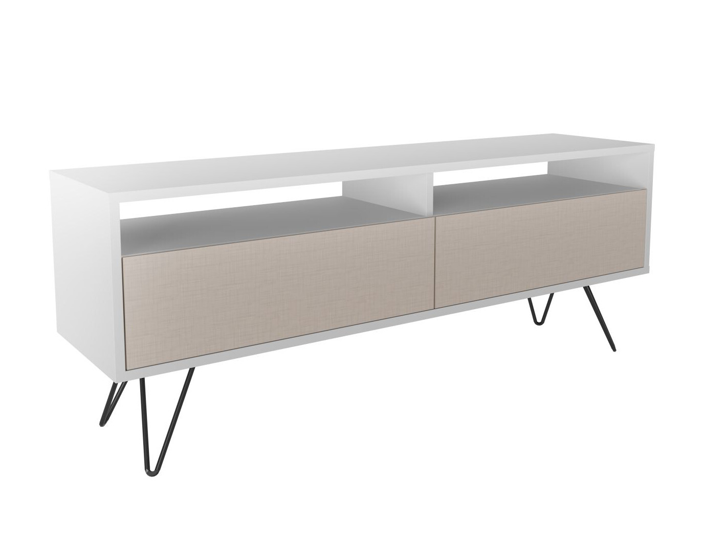 Mueble TV Asheboro 215 (Blanco + Beige)