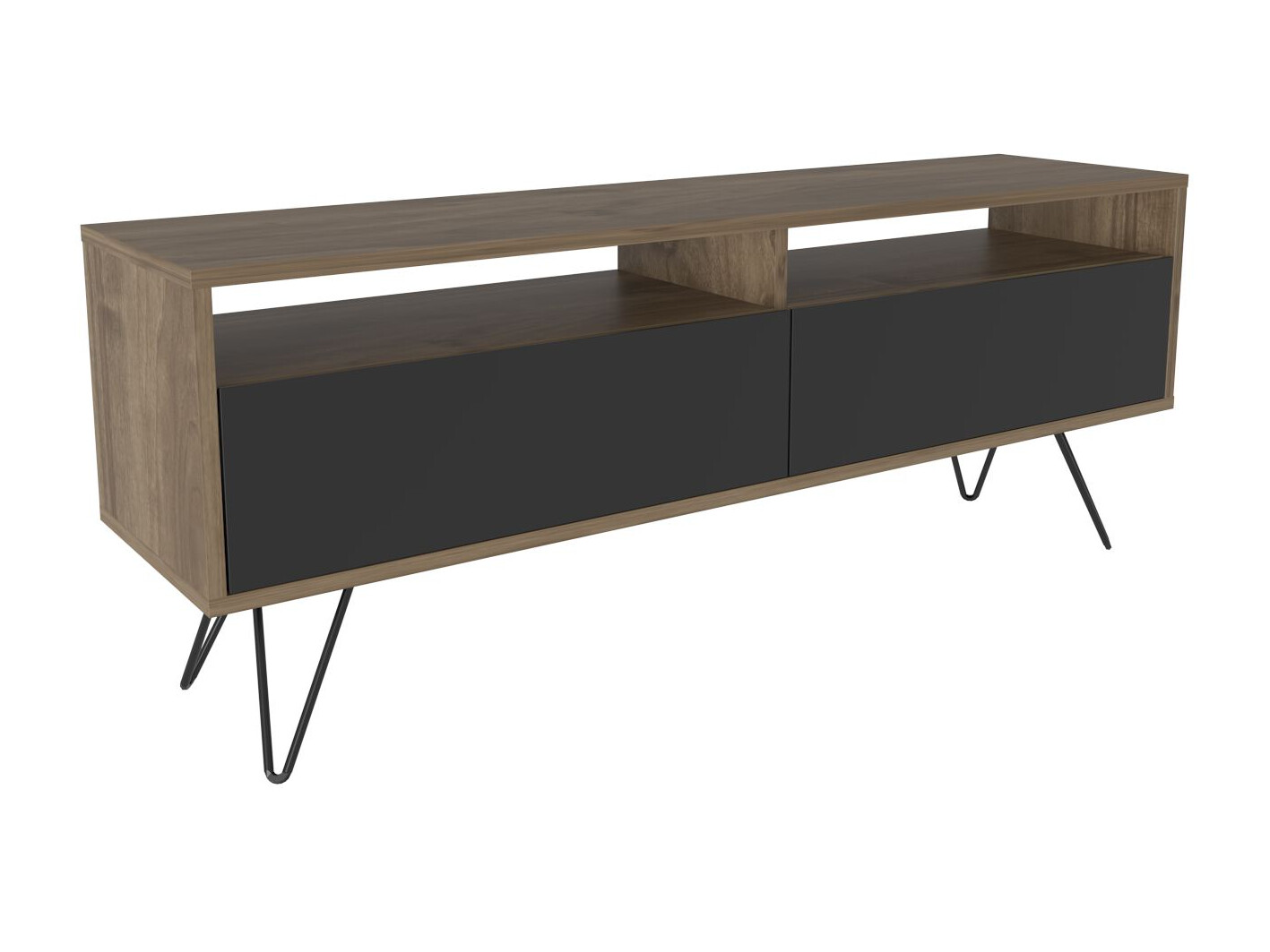 Mueble TV Asheboro 215 (Negro + Nogal)