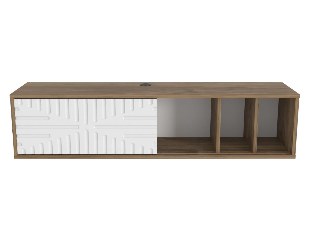 Mueble TV Asheboro 217 (Blanco + Nogal)