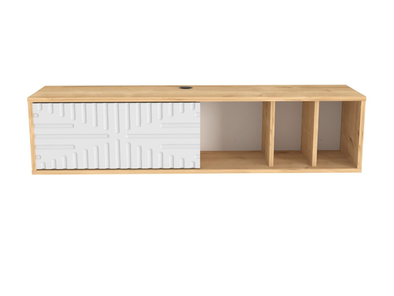 Mueble TV Asheboro 217 (Blanco + Roble claro)