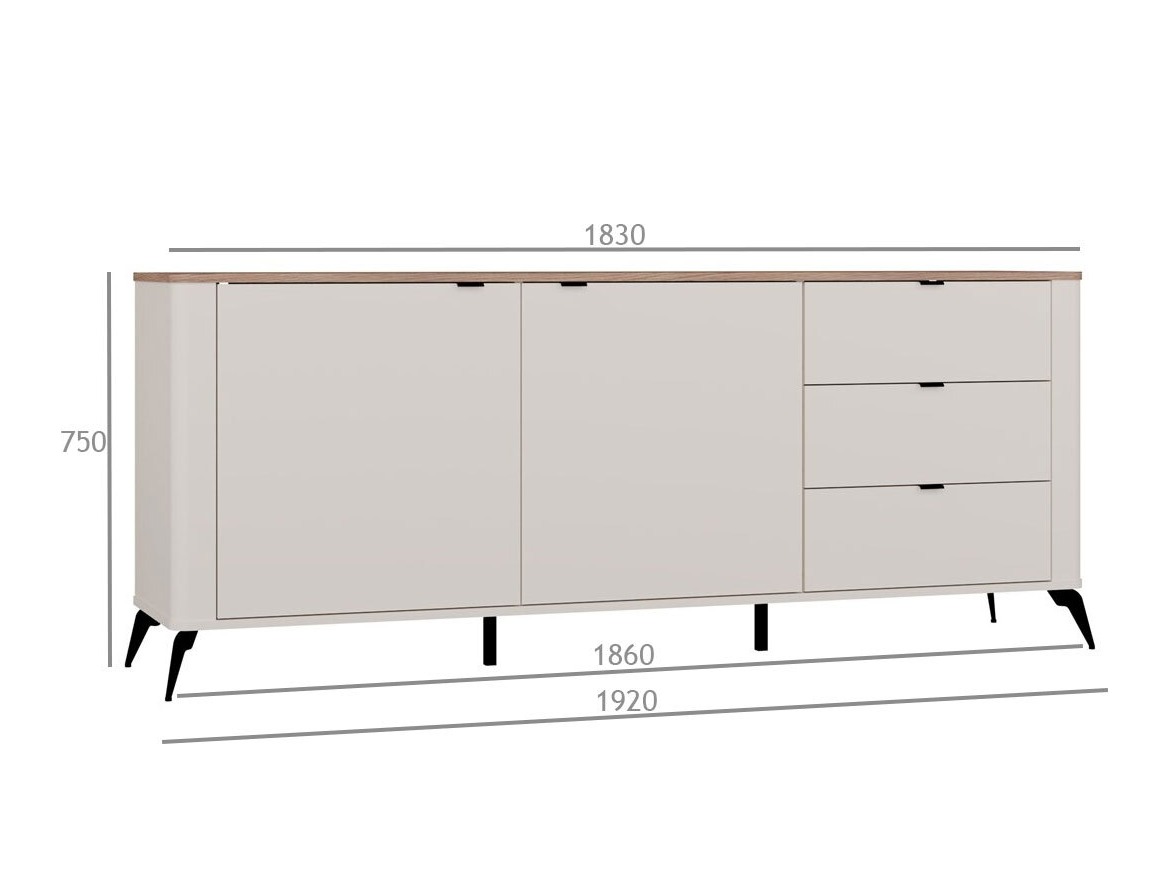 Cómoda Soavie 106 (Cachemira + Roble)