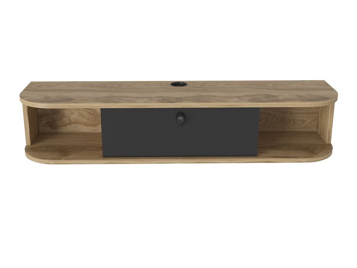 Mueble TV Asheboro 212 (Negro + Roble claro)