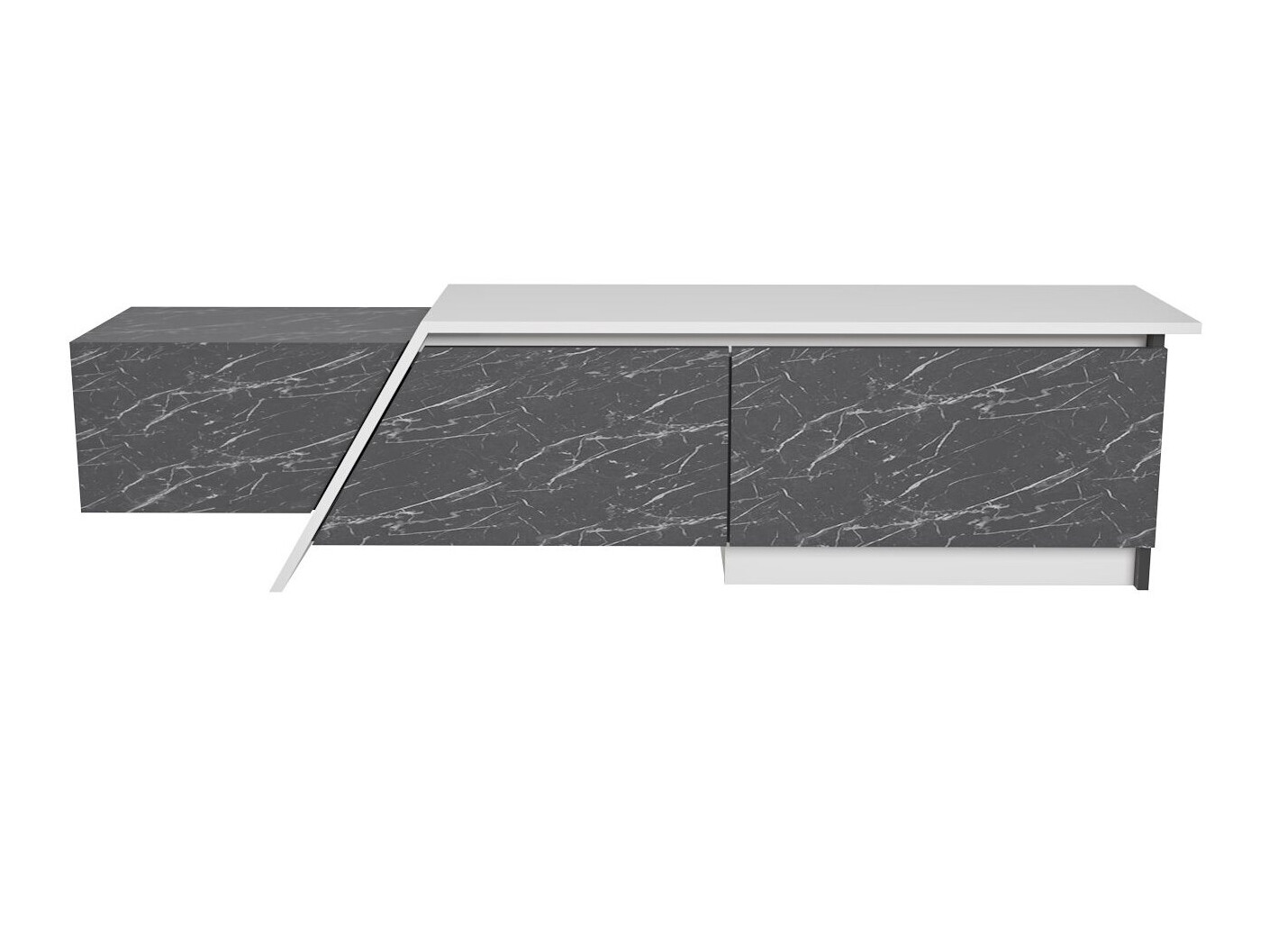 Mueble TV Asheboro 219 (Blanco + Mármol negro)