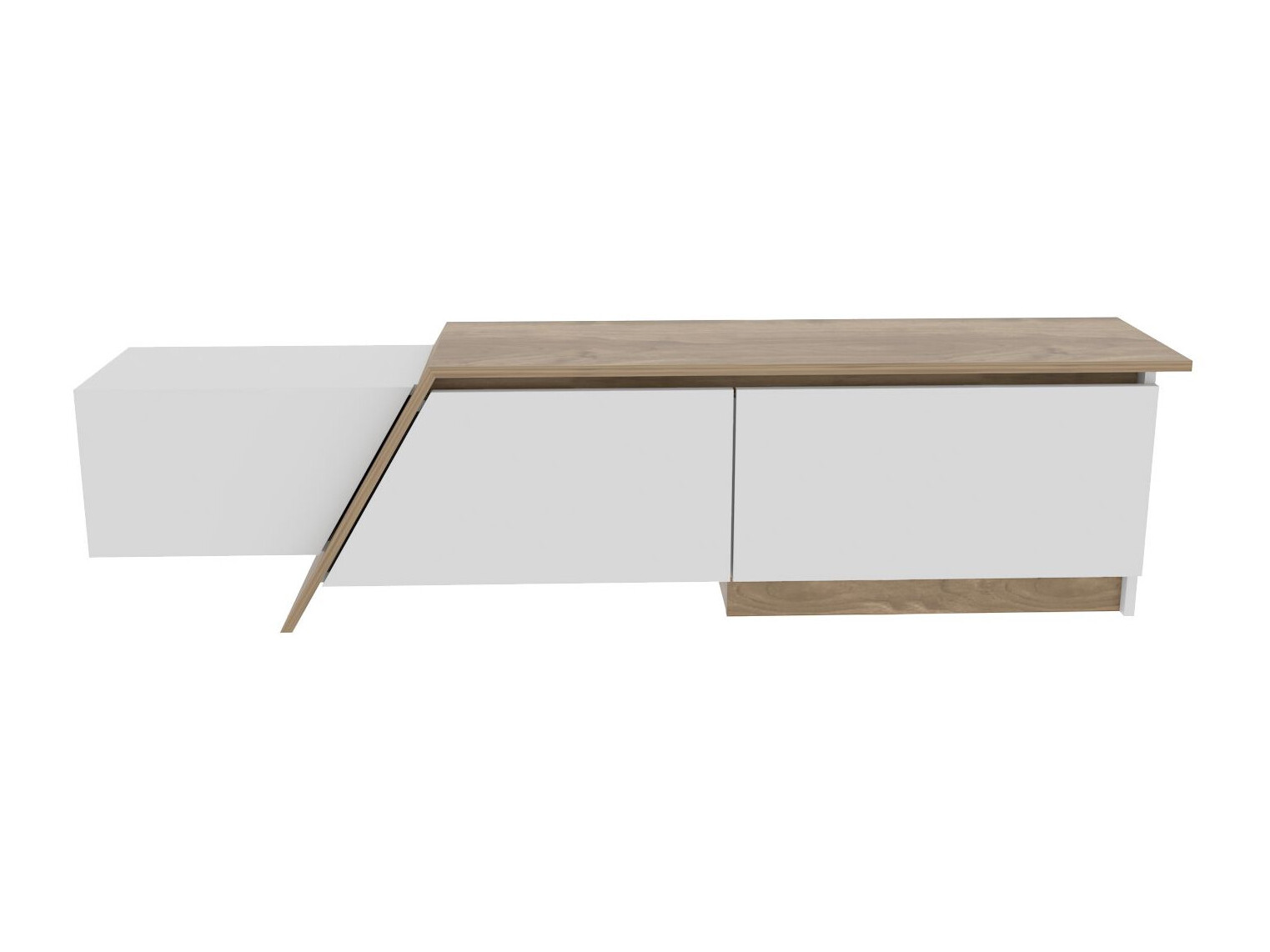 Mueble TV Asheboro 219 (Blanco + Nogal)