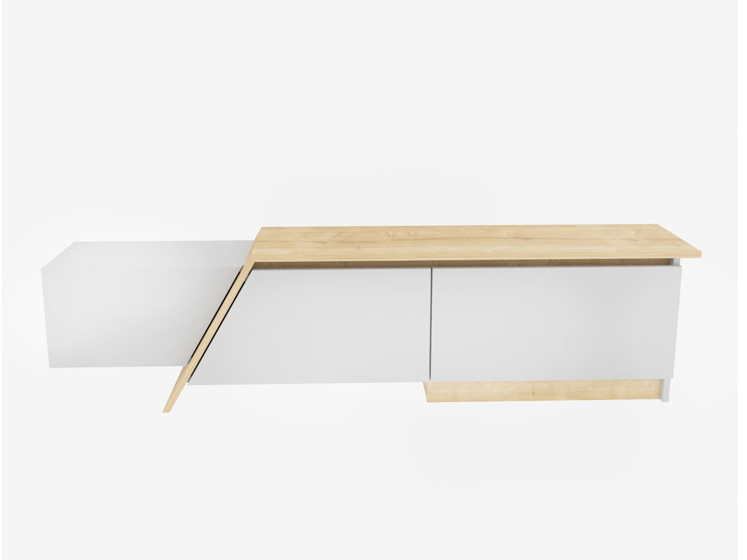 Mueble TV Asheboro 219 (Blanco + Roble claro)