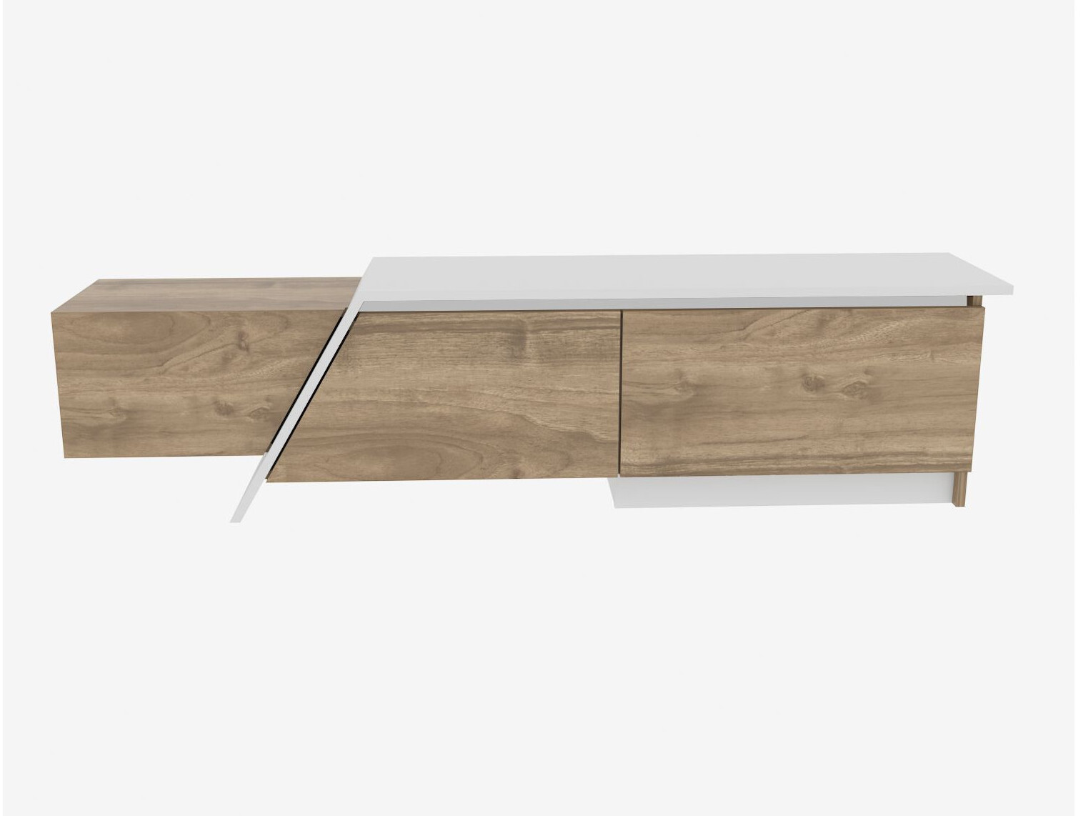 Mueble TV Asheboro 219 (Nogal + Blanco)