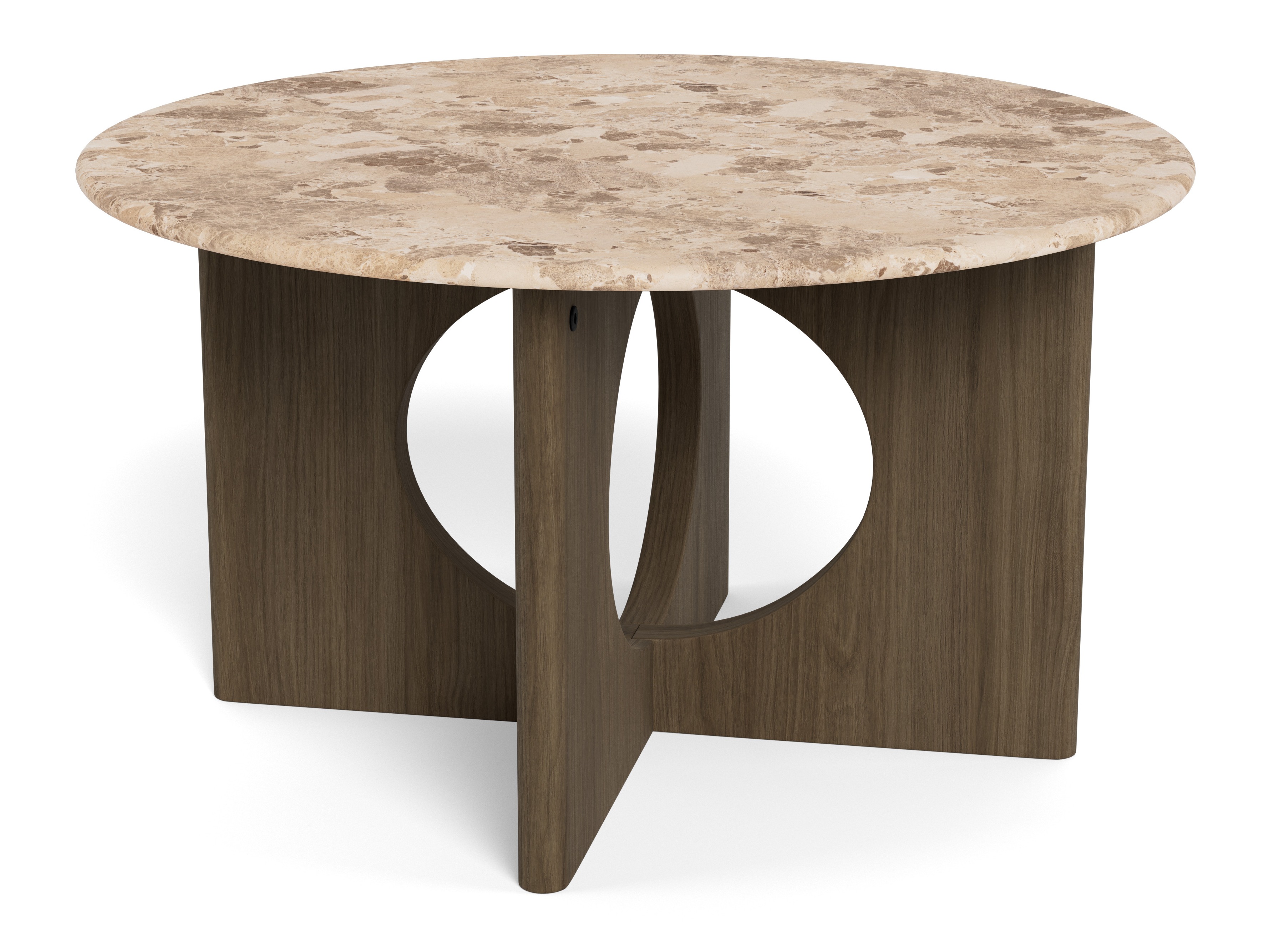 Mesa de centro Norsica 1112 (Roble oscuro + Mármol marrón)