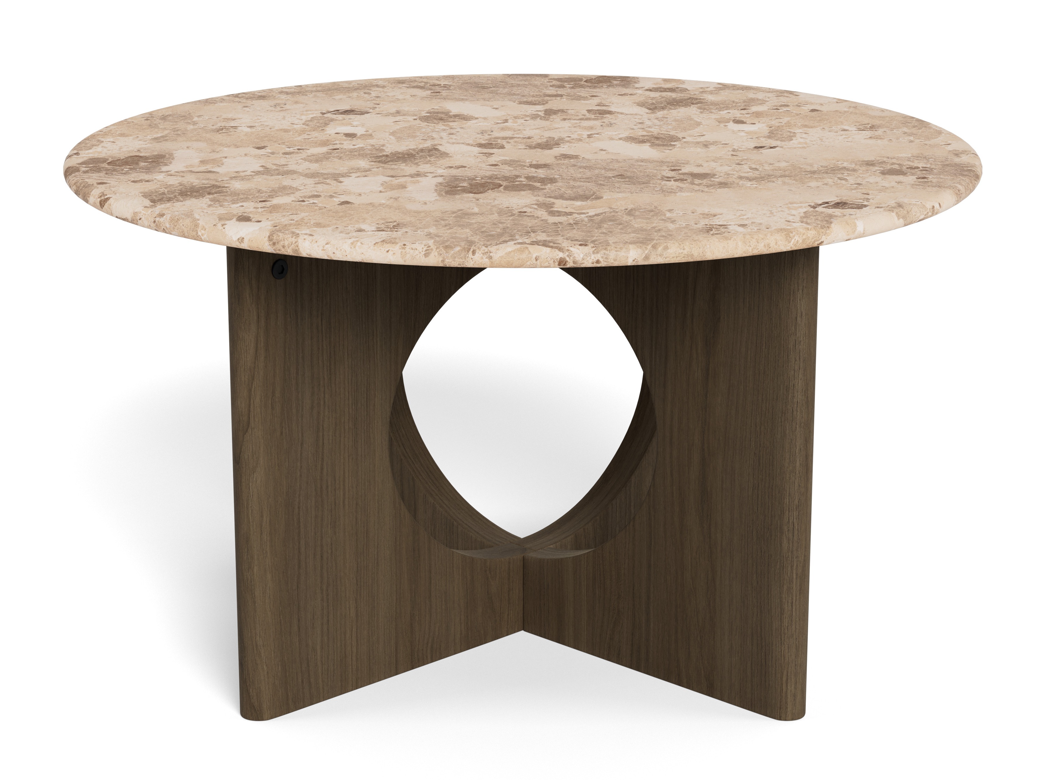 Mesa de centro Norsica 1112 (Roble oscuro + Mármol marrón)
