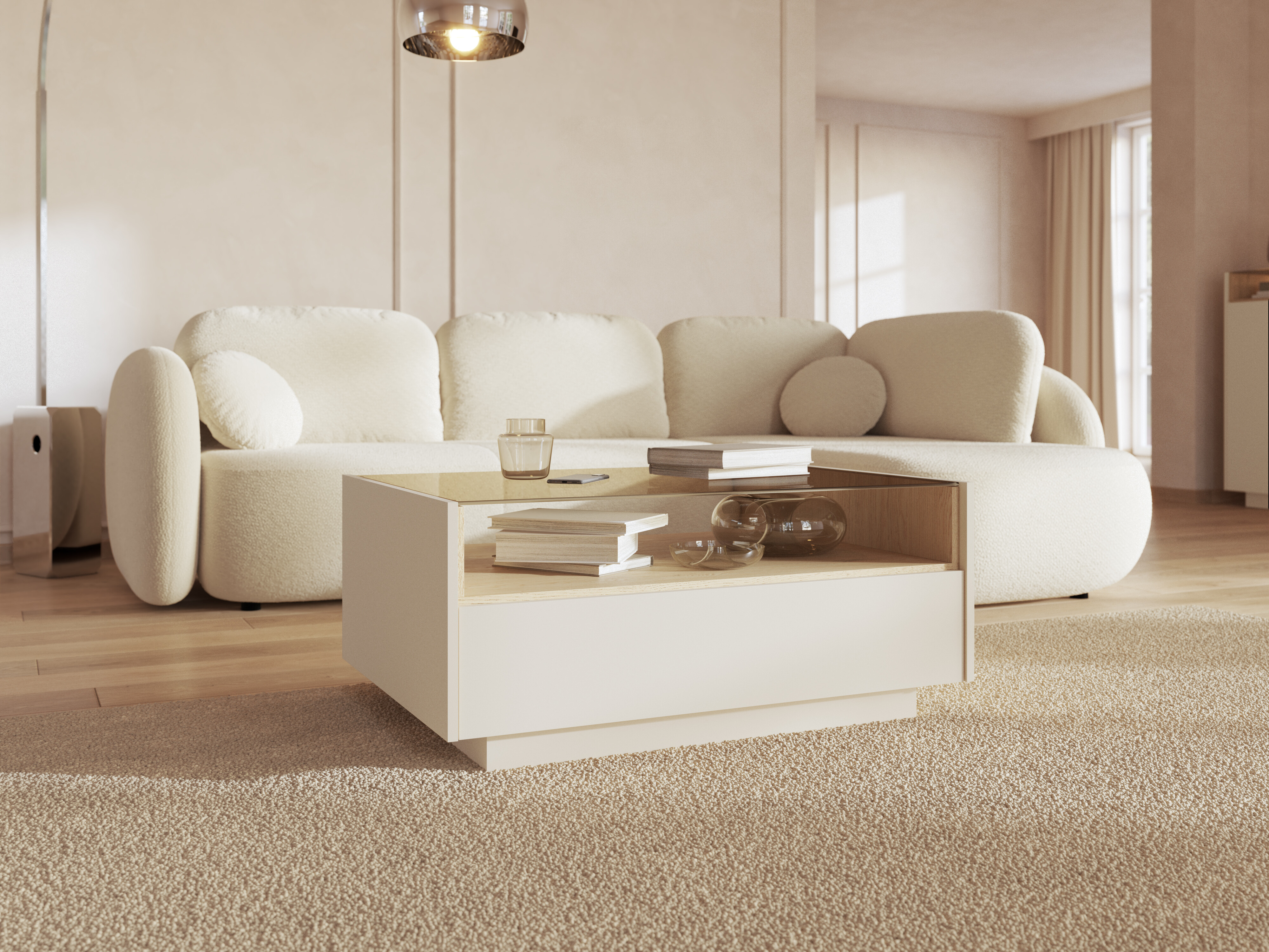 Mesa de centro Salmeli 103 (Beige)