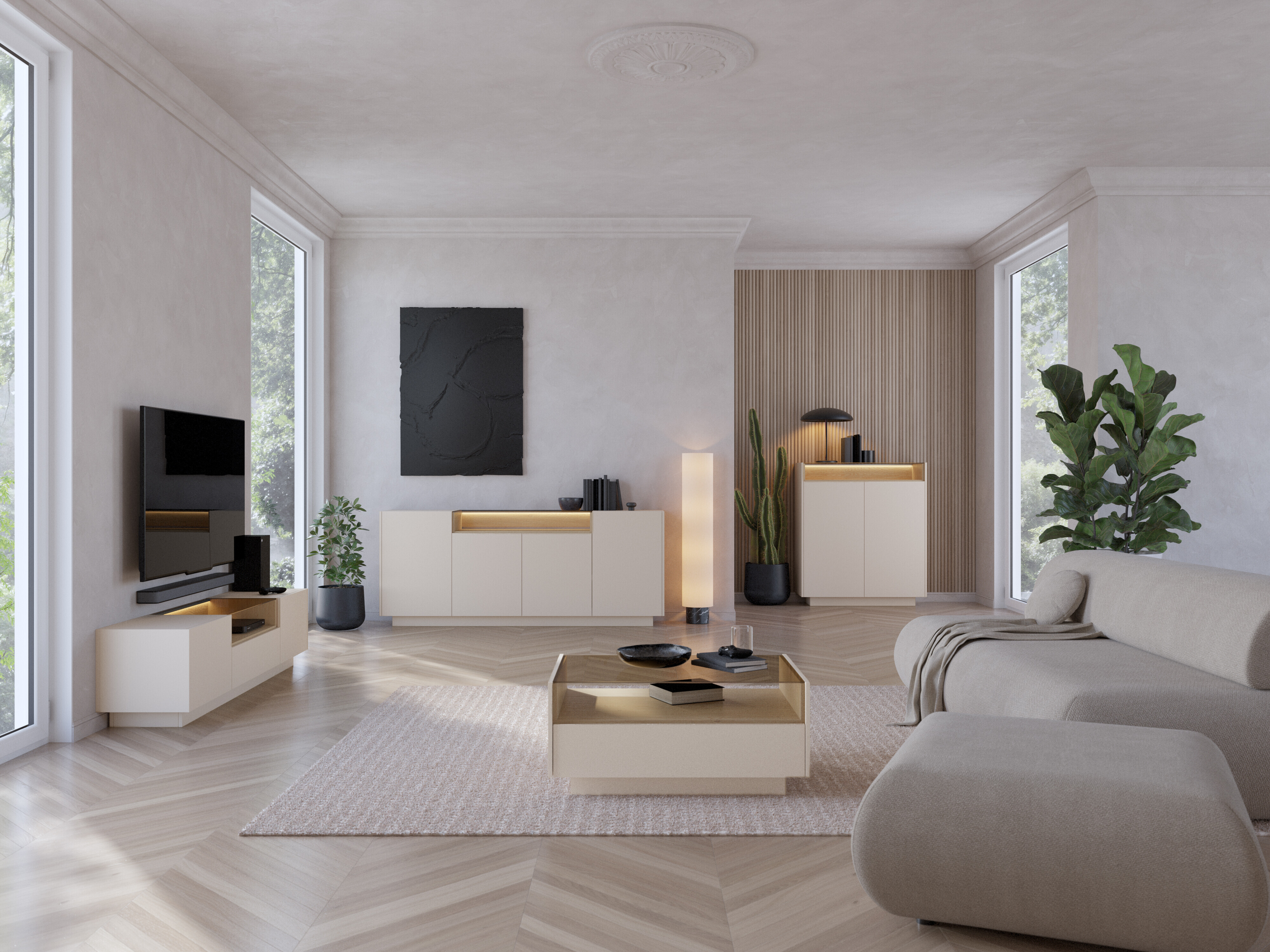 Mesa de centro Salmeli 103 (Beige)