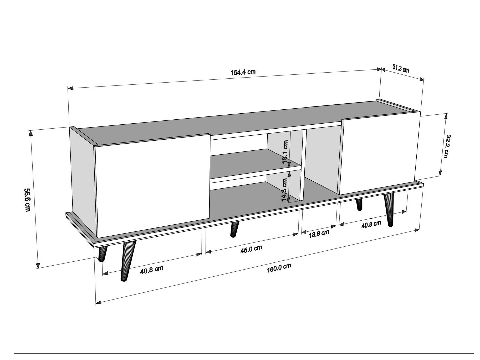 Mueble TV Asheboro 214 (Verde + Patrón de ratán)