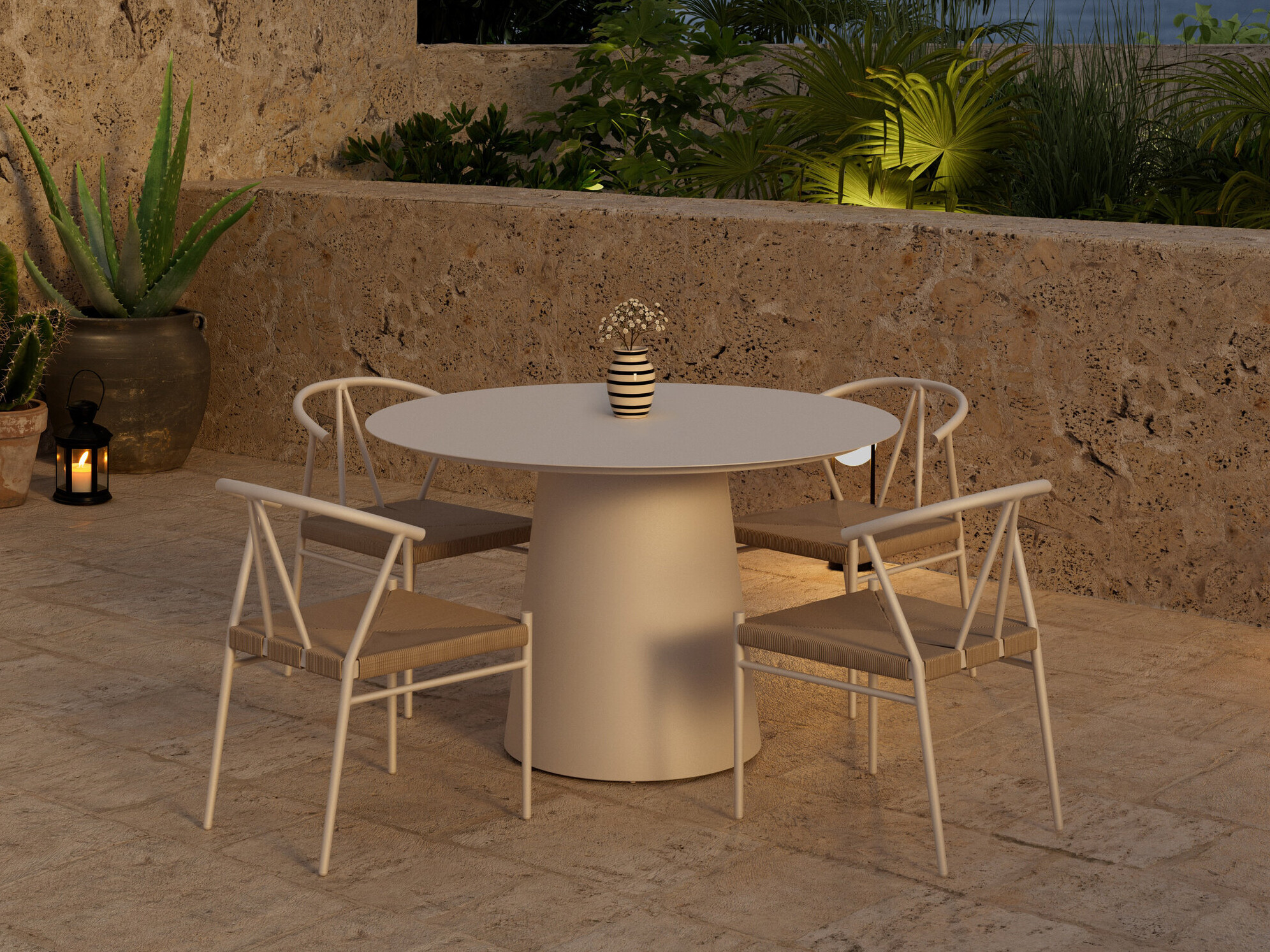 Conjunto de mesa y sillas Dallas 5326 (Beige)