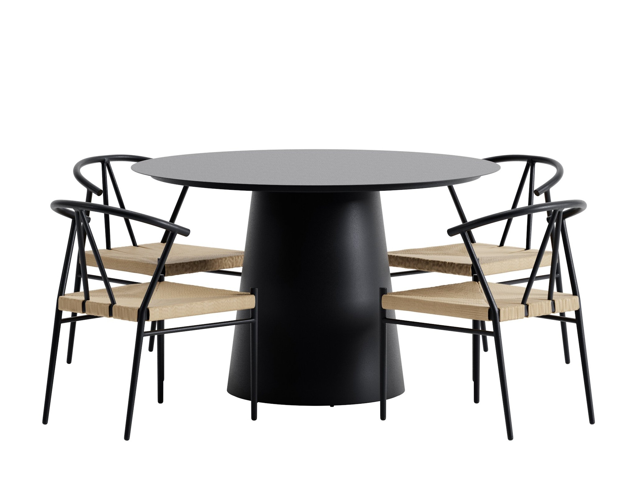 Conjunto de mesa y sillas Dallas 5326 (Negro)